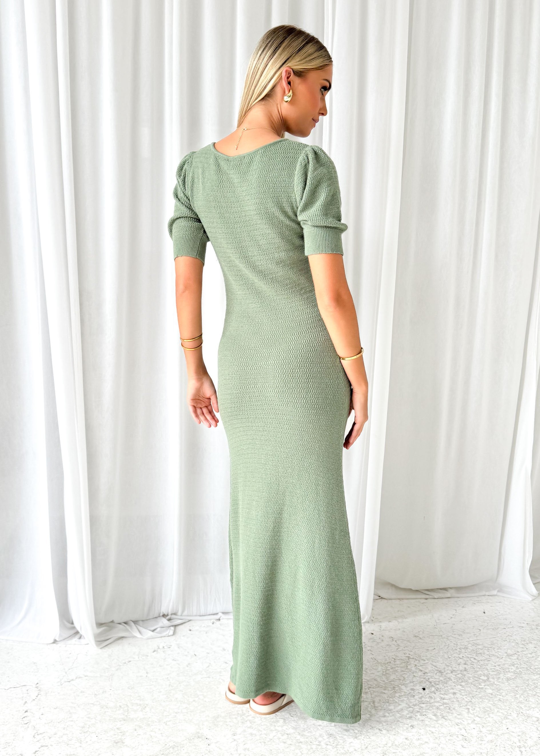 Paulette Knit Maxi Dress - Khaki