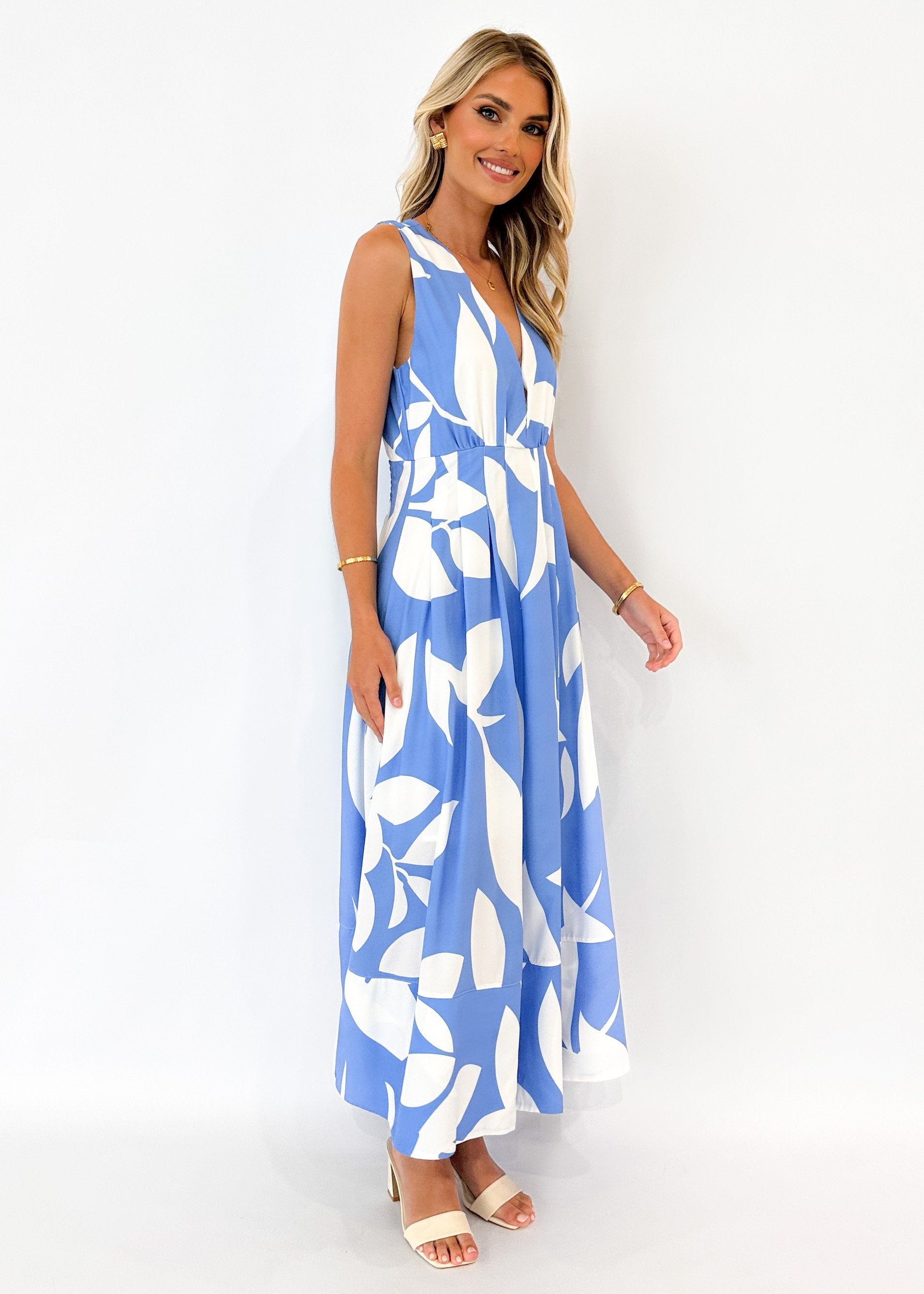 Lezia Maxi Dress - Blue Leaf
