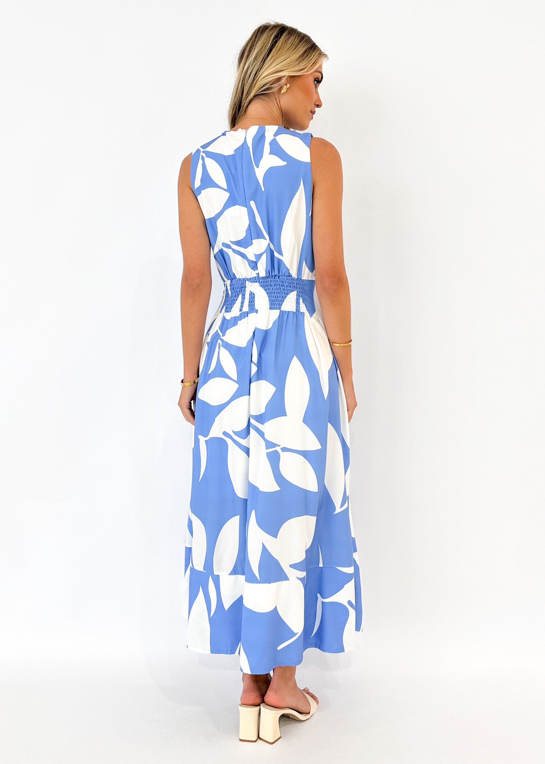 Lezia Maxi Dress - Blue Leaf