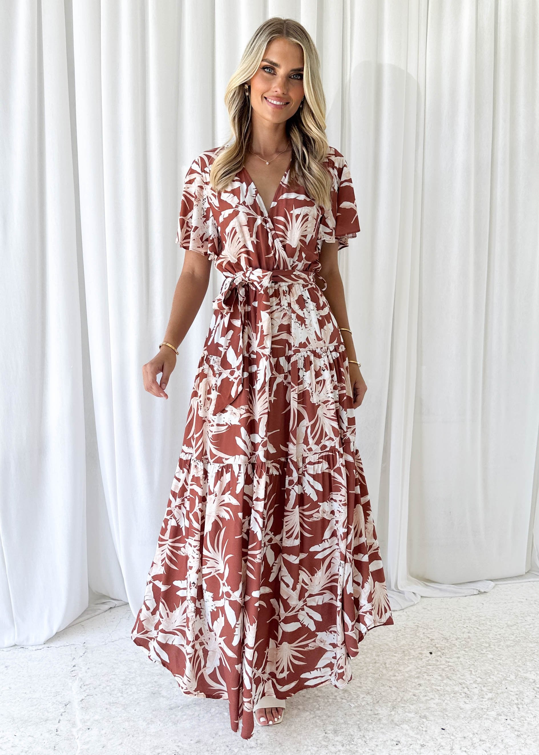 Blair Maxi Dress - Rust Floral