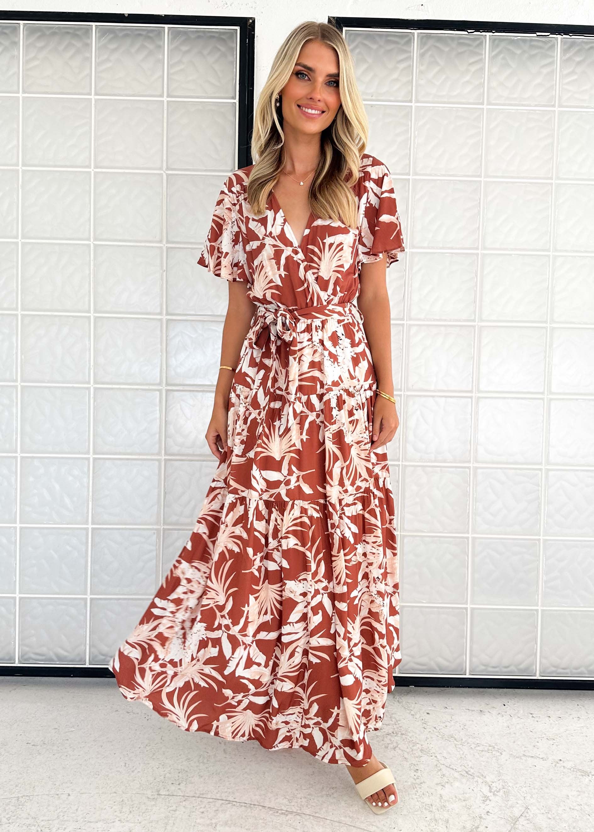 Blair Maxi Dress - Rust Floral