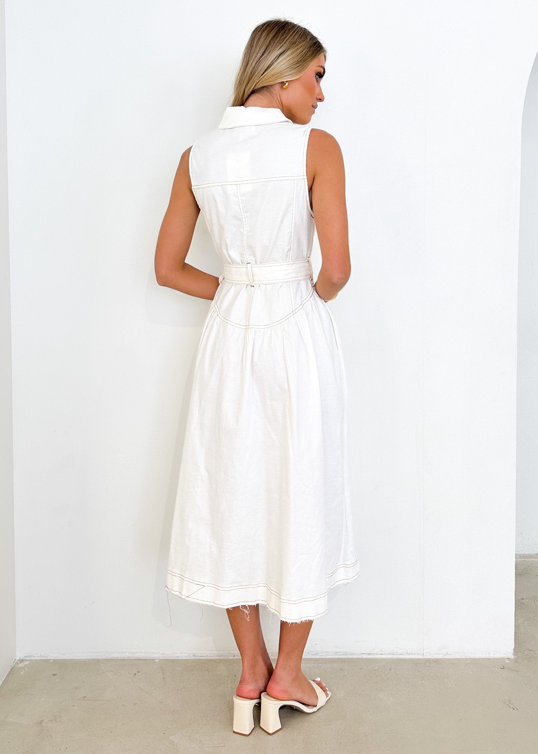 Taubrie Midi Dress - Off White
