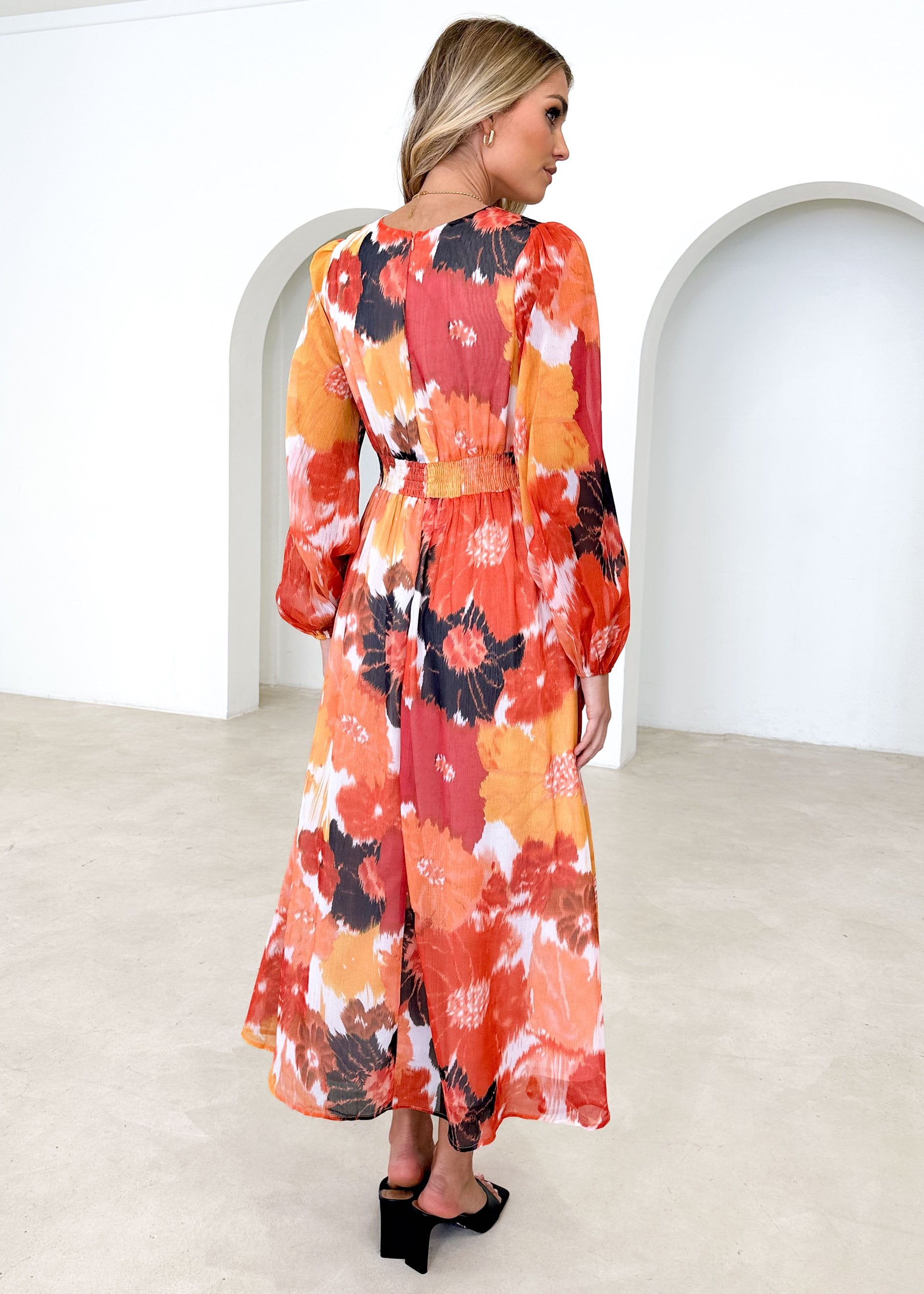 Troppia Maxi Dress - Tangerine Floral