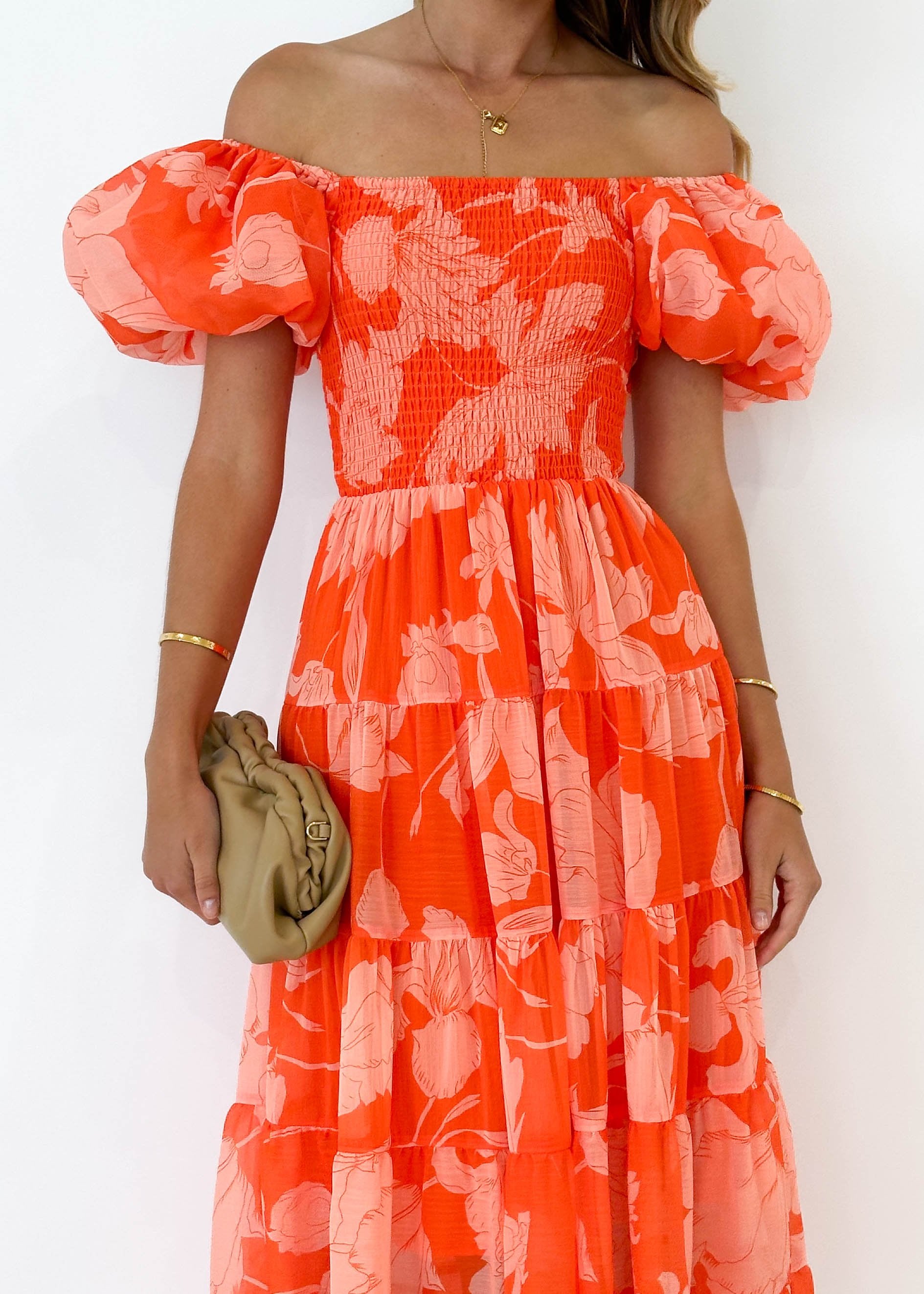 Tangerine Floral Dress – Doxology