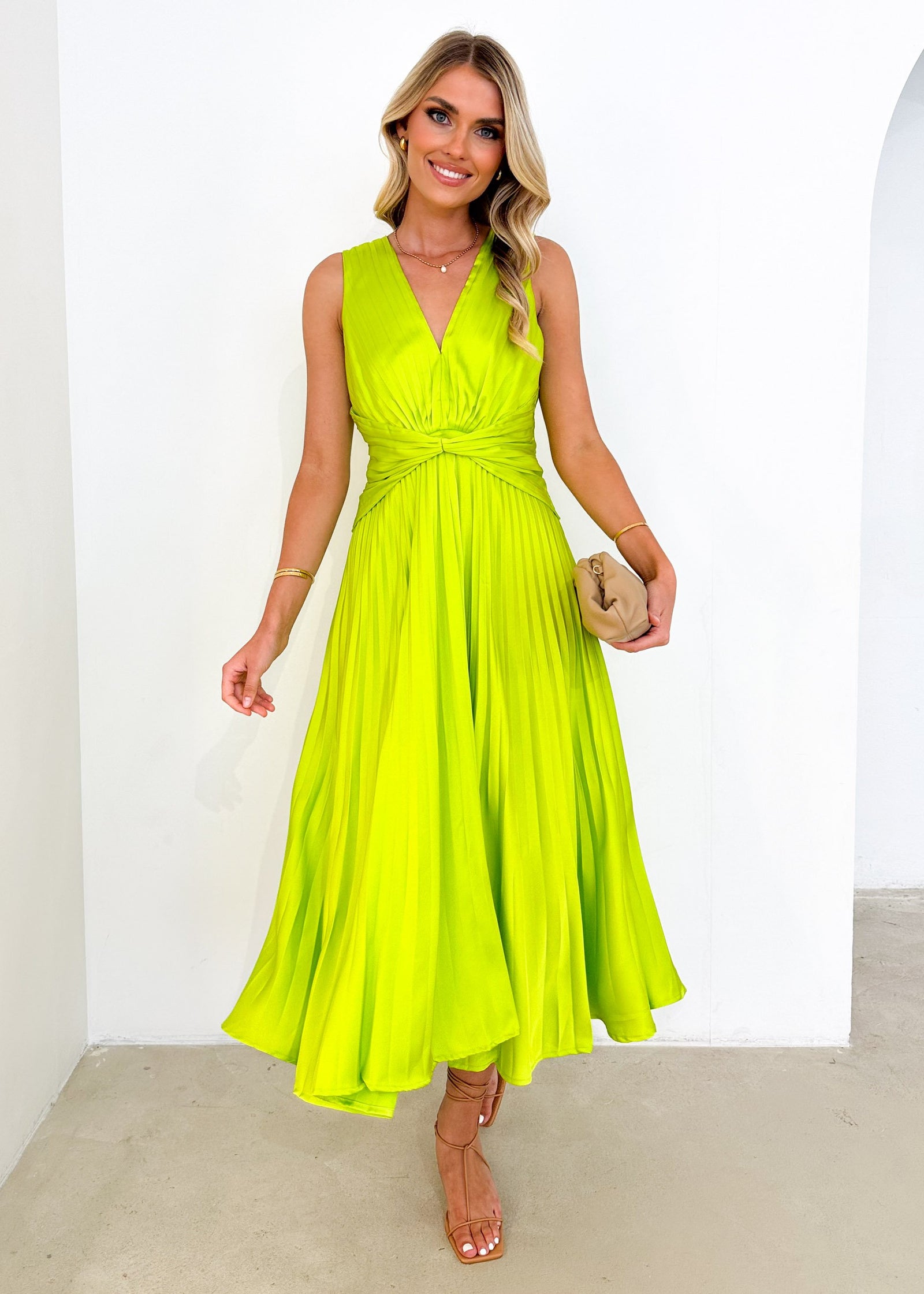 lime green midi dress Lance Midi Dress