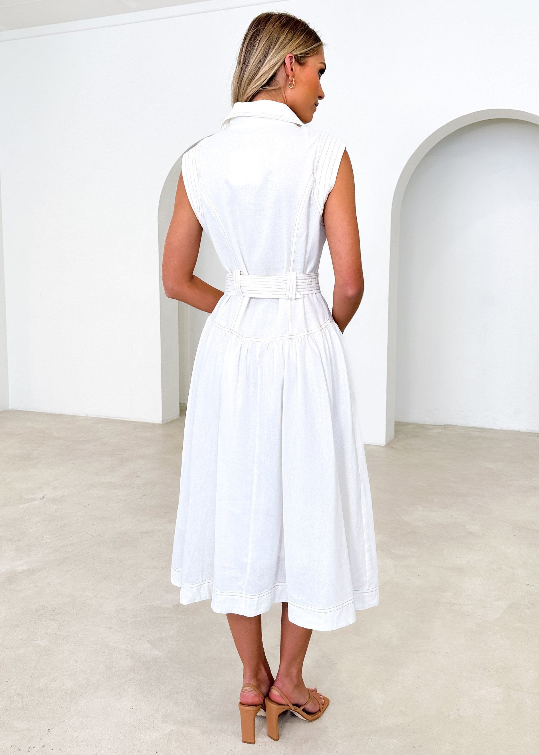 Persha Midi Dress - Off White