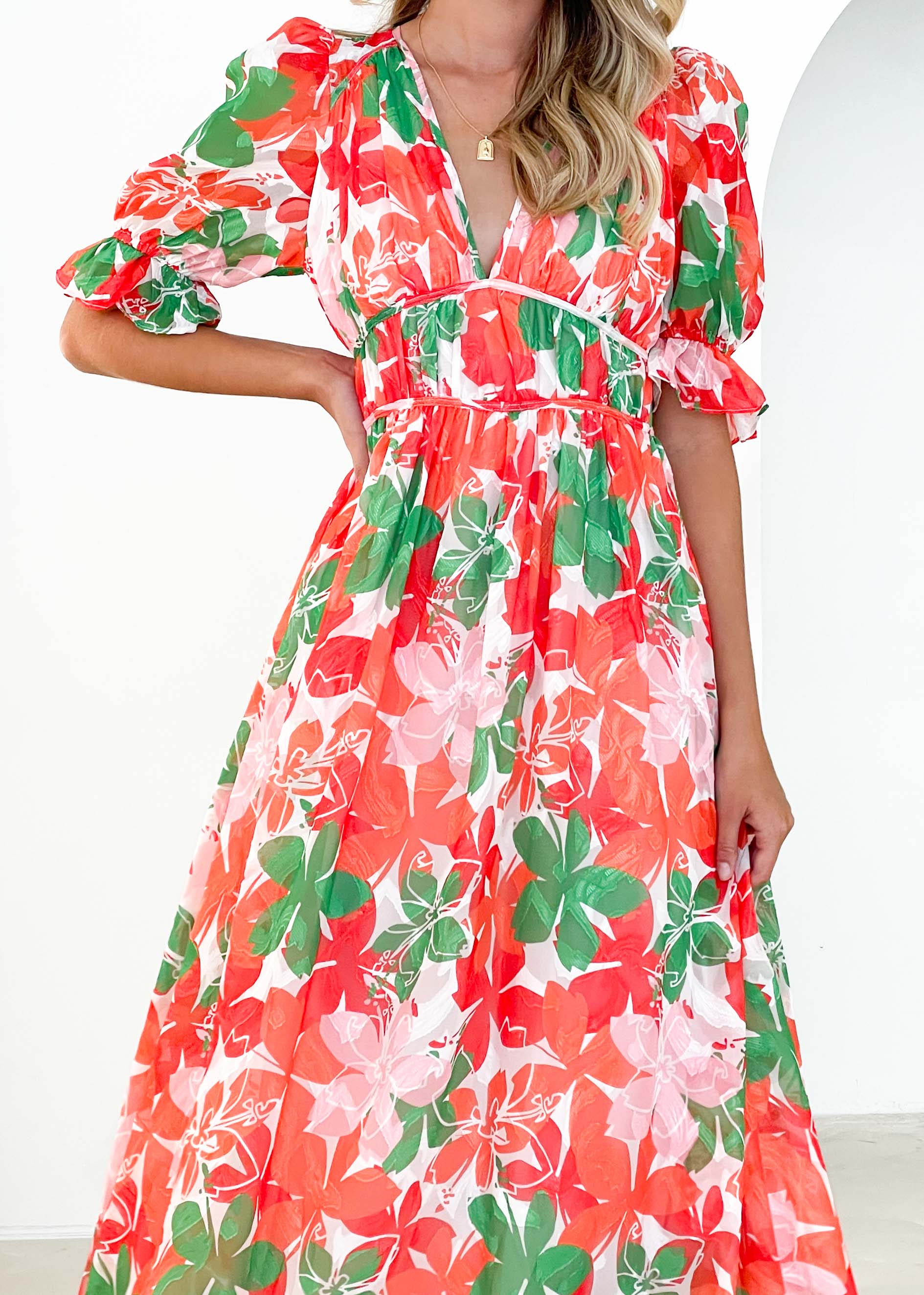 Amalli Midi Dress - Cherry Floral