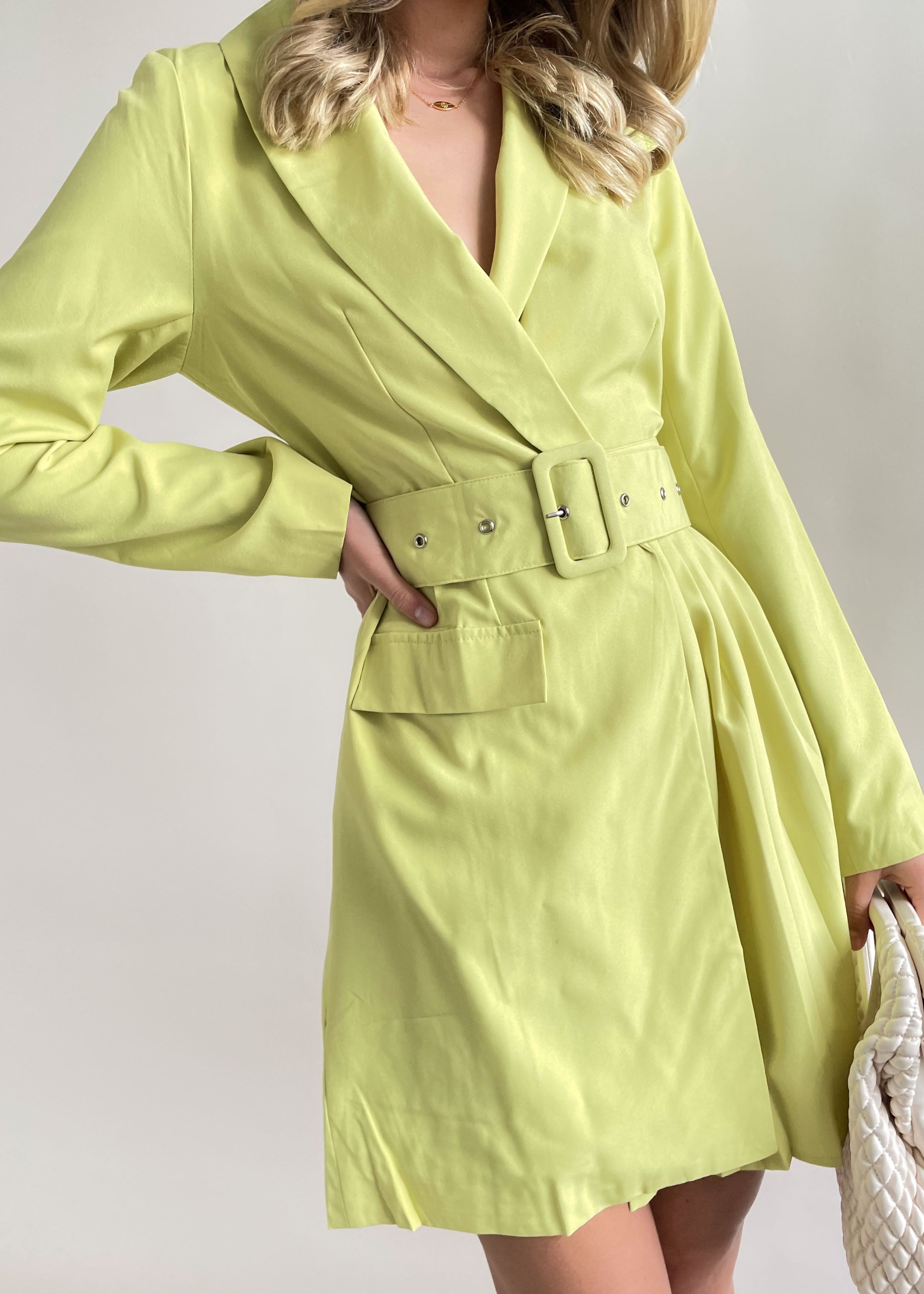 Elizah Blazer Dress - Lime