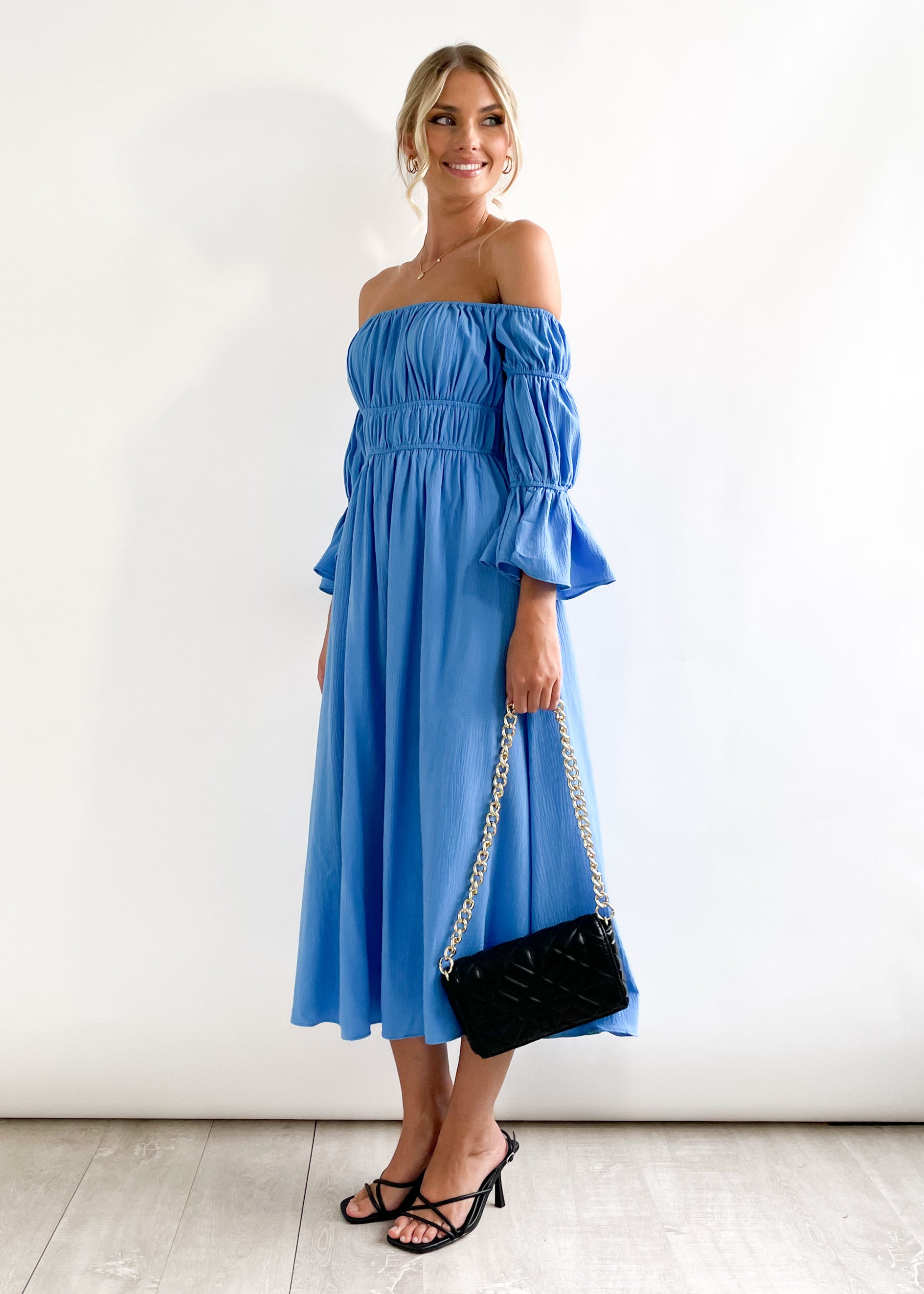 Marylou Midi Dress - Cornflower Blue