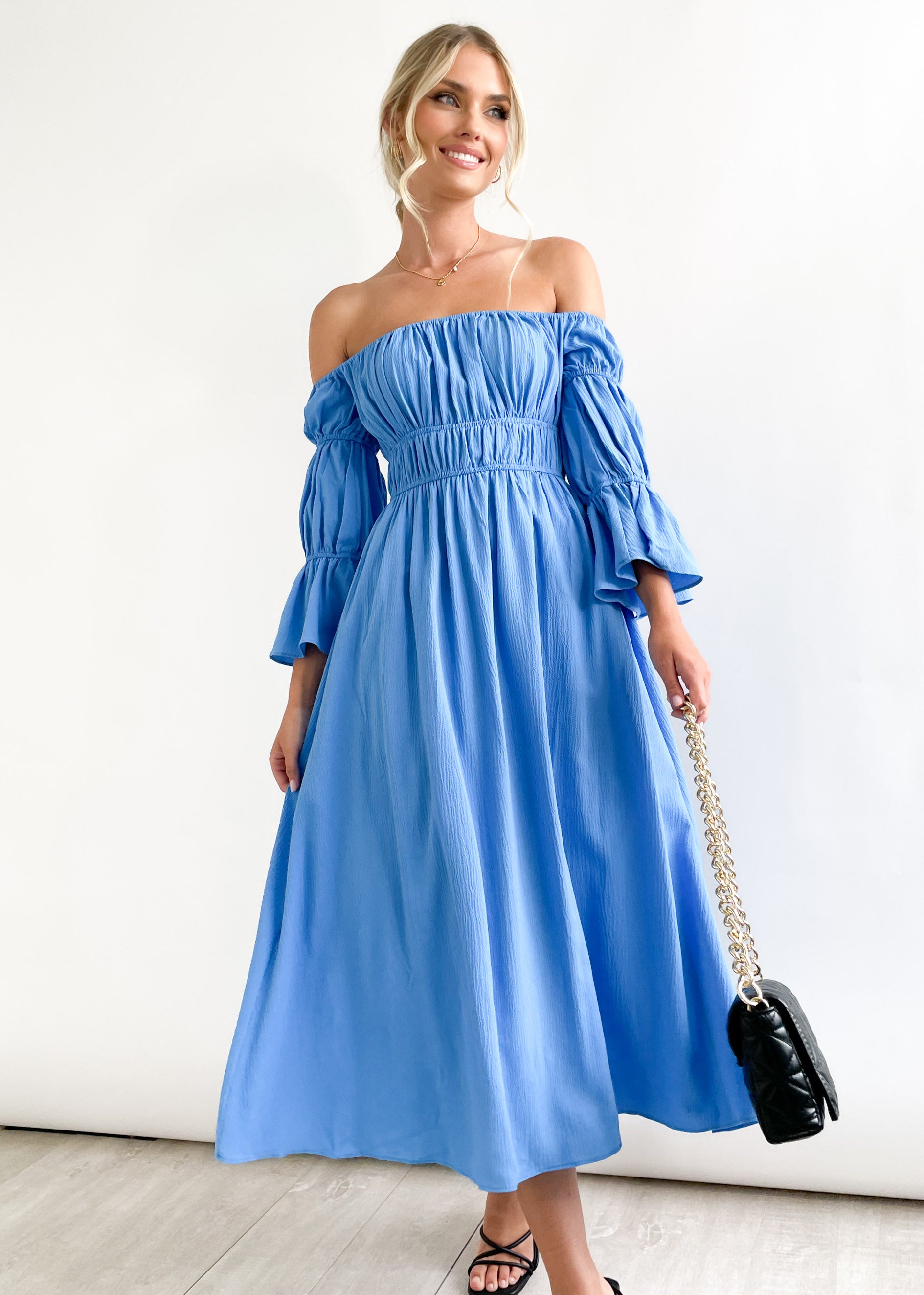 Marylou Midi Dress - Cornflower Blue