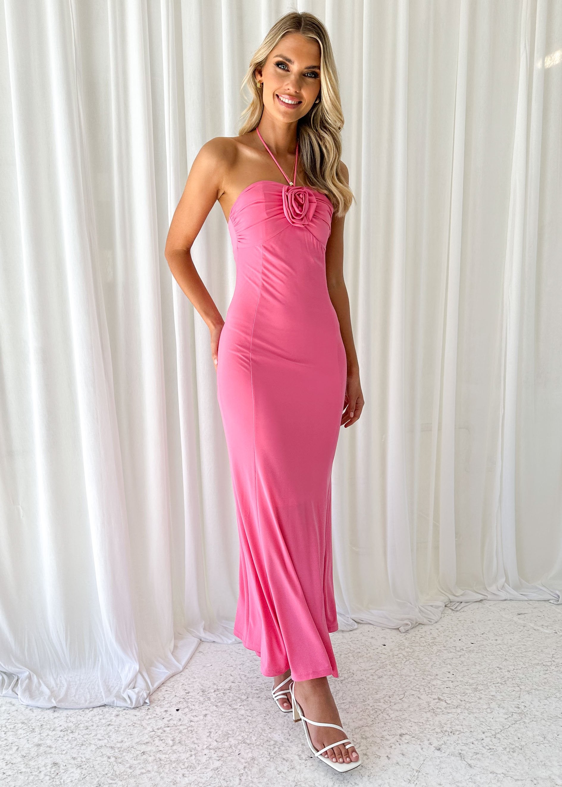 Morrell Halter Maxi Dress - Pink