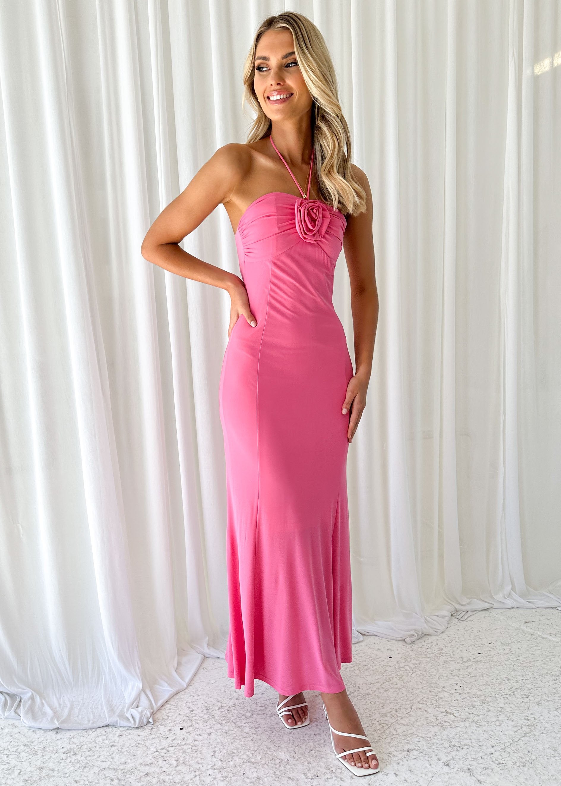 Morrell Halter Maxi Dress - Pink
