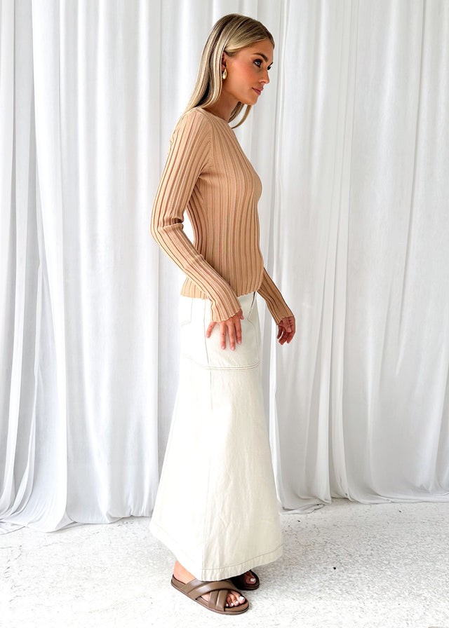 Kya Knit Top - Beige