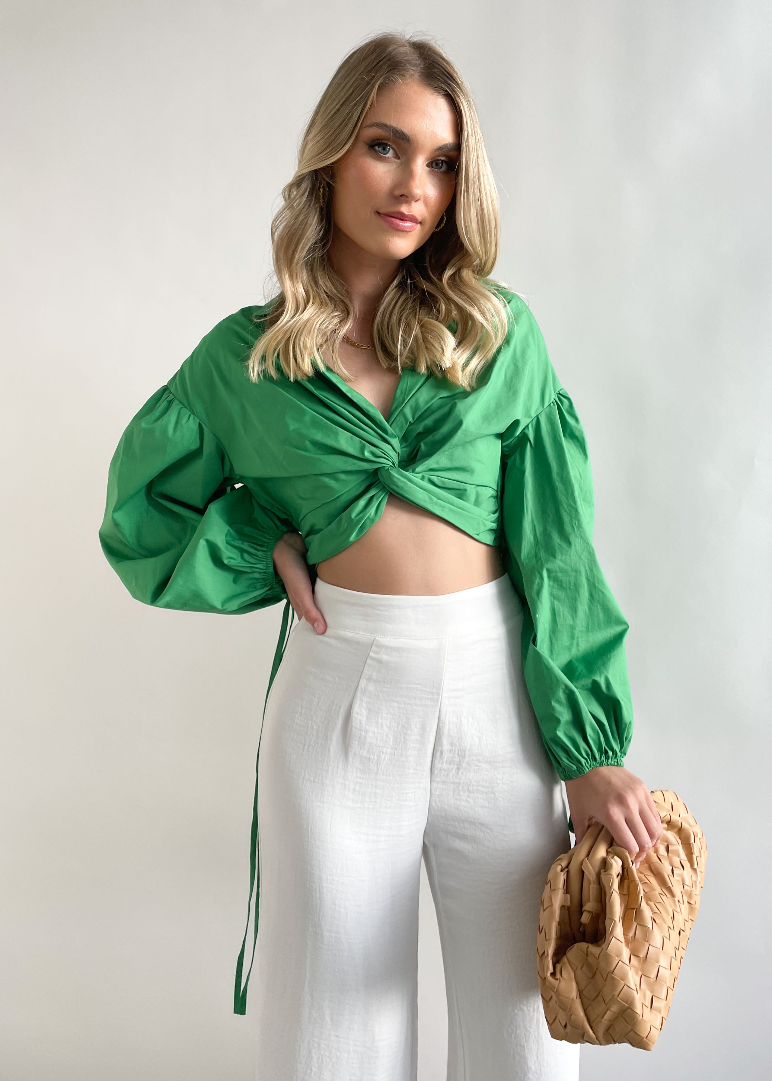 Simons Cropped Blouse - Green