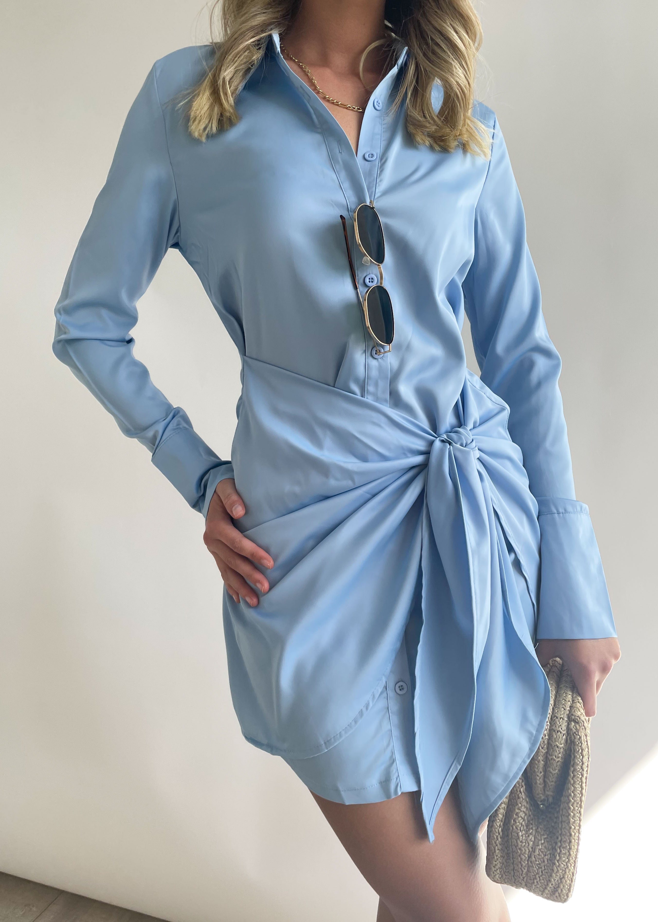 Soliana Shirt Dress - Blue