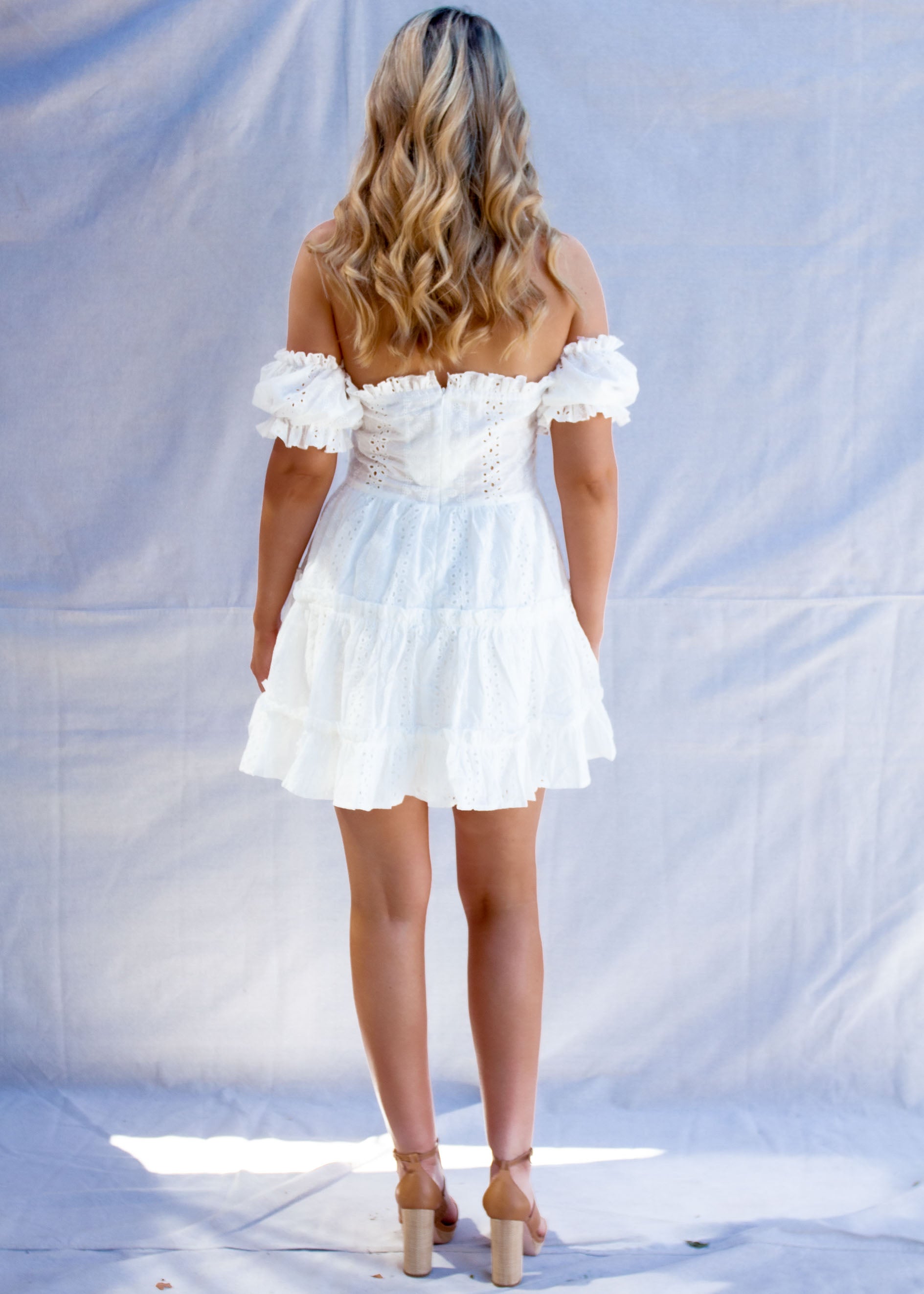 True Lover Dress - White Anglaise