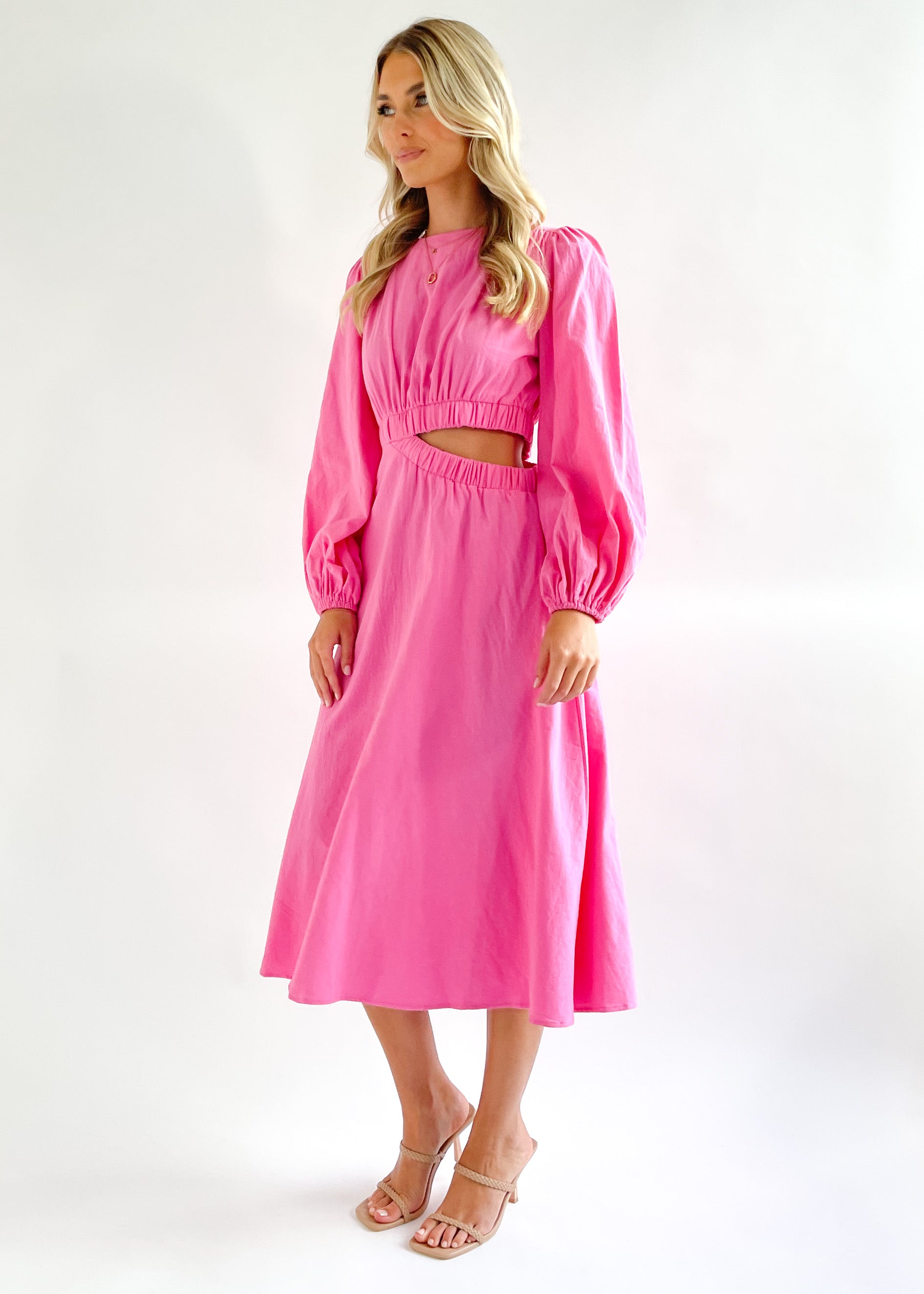 Comilla Midi Dress - Hot Pink