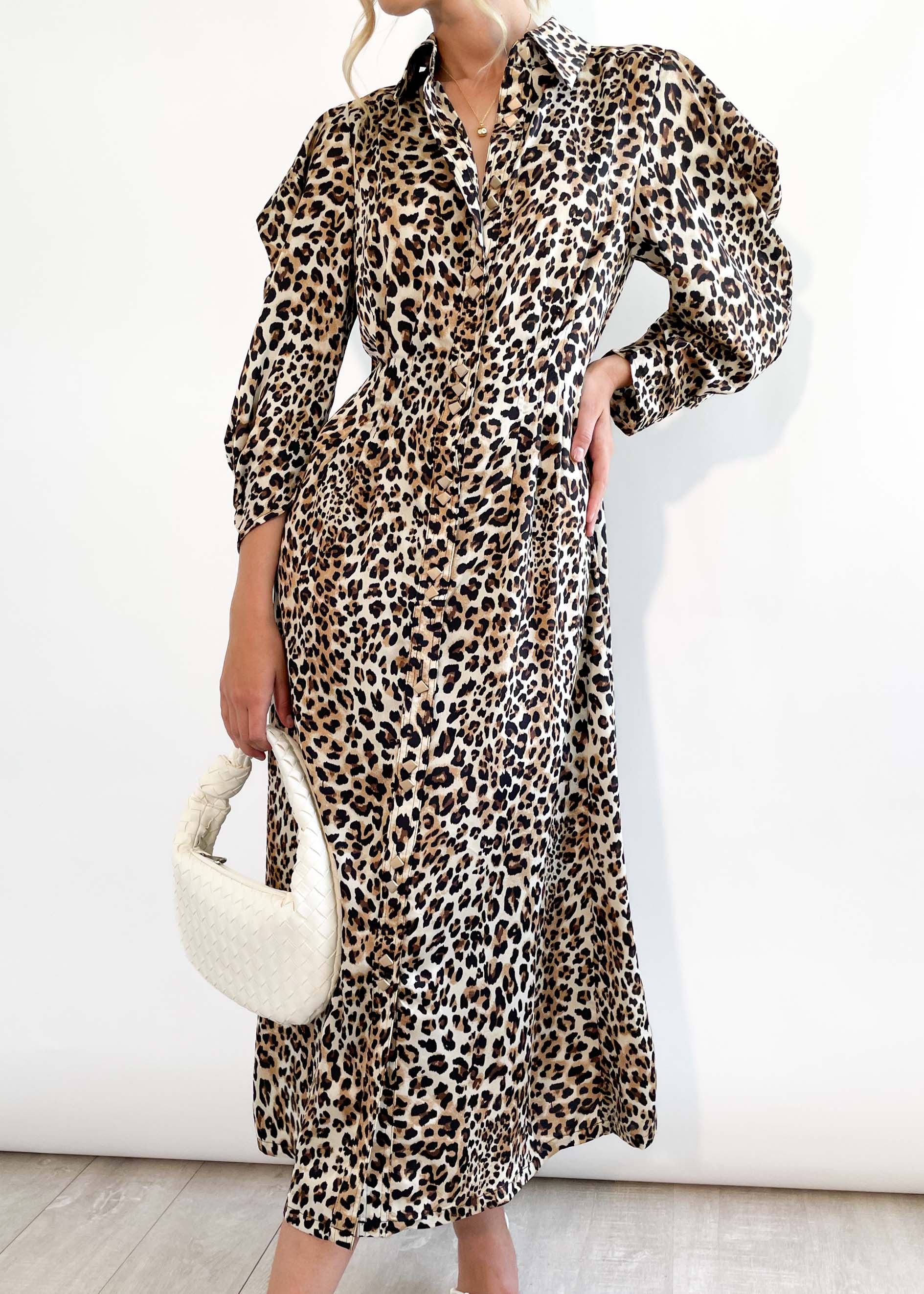 Aleah Midi Dress - Leopard