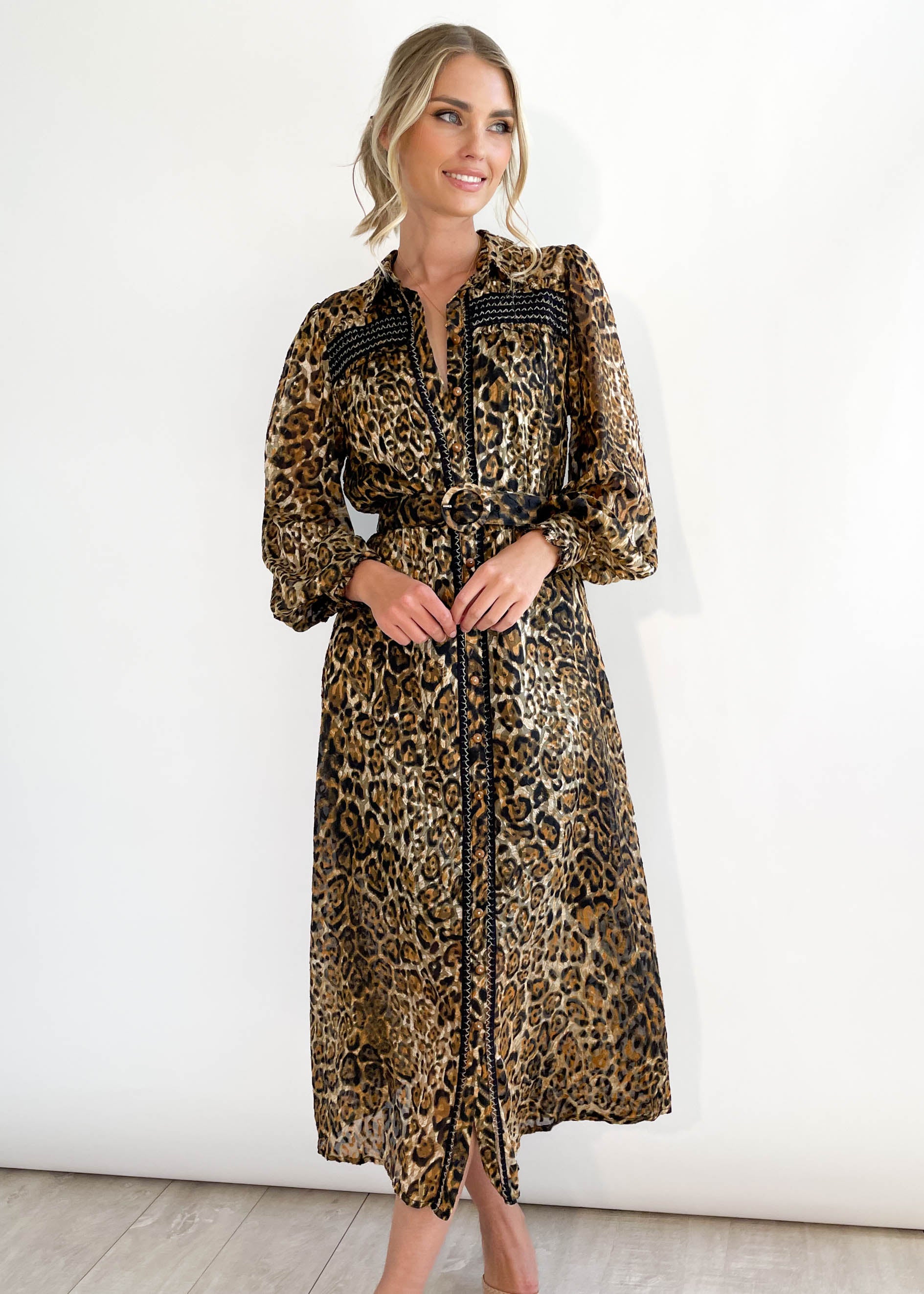 Bric Midi Dress - Leopard