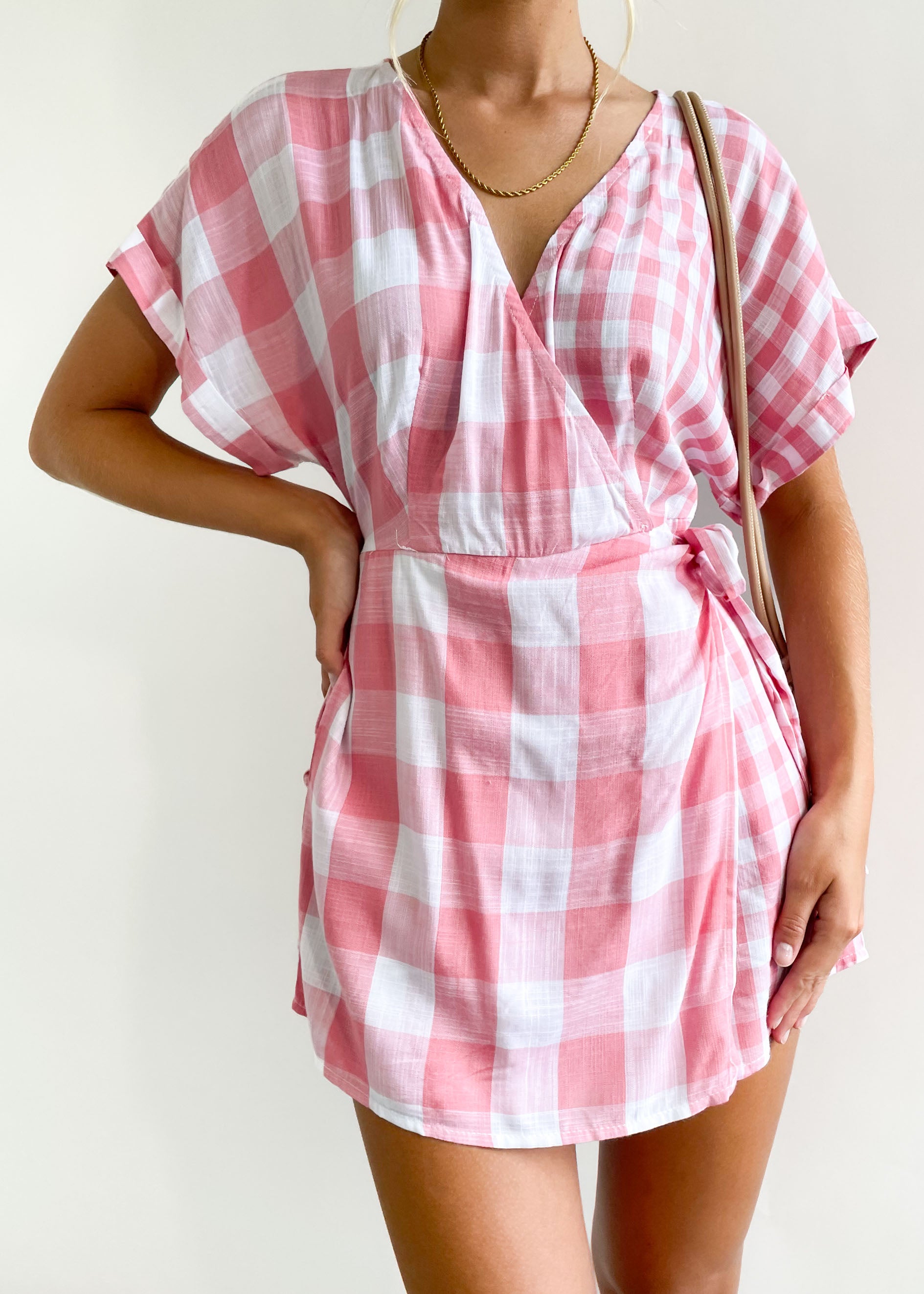 Luci Playsuit - Pink Gingham