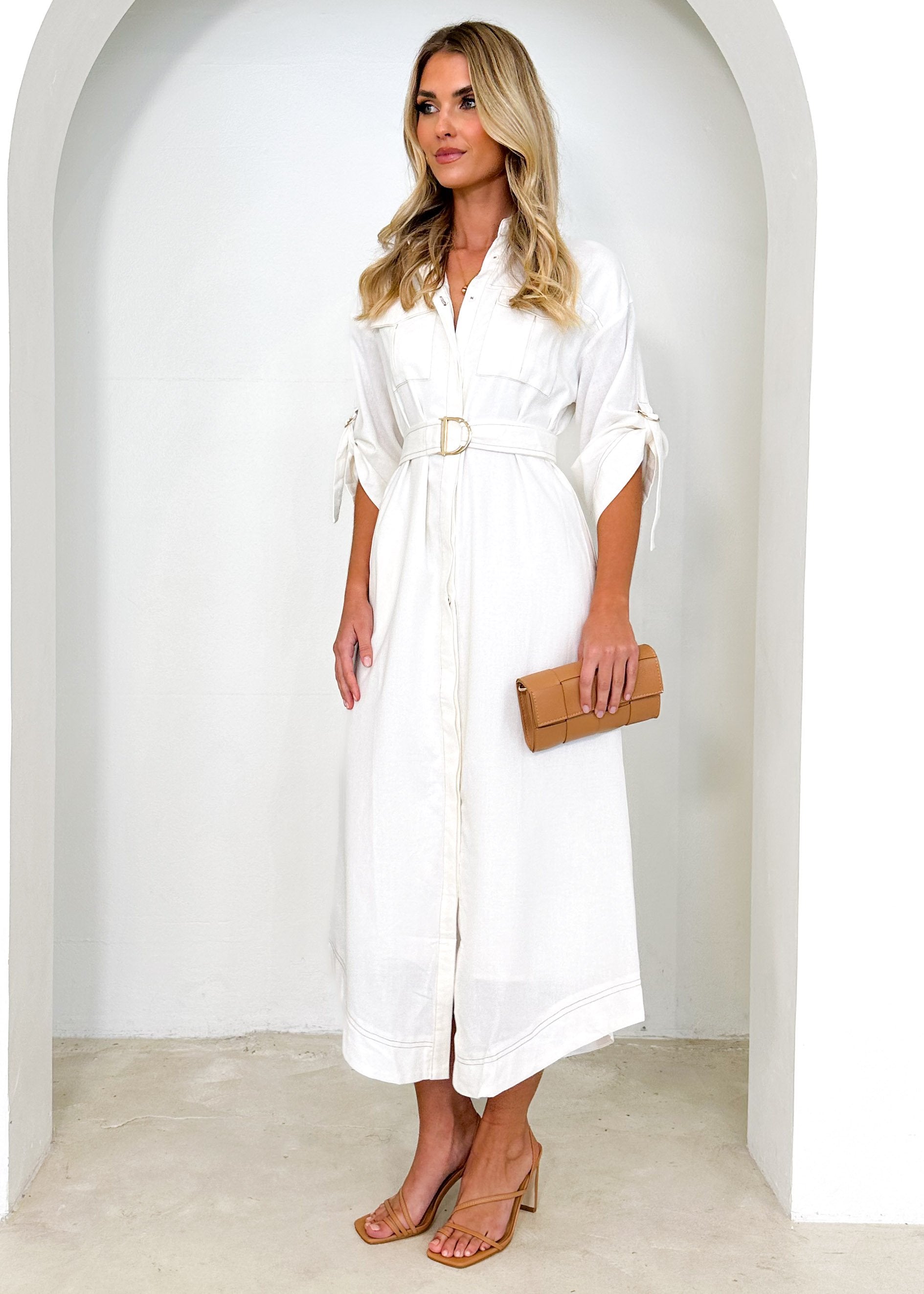 Valena Midi Dress - Off White