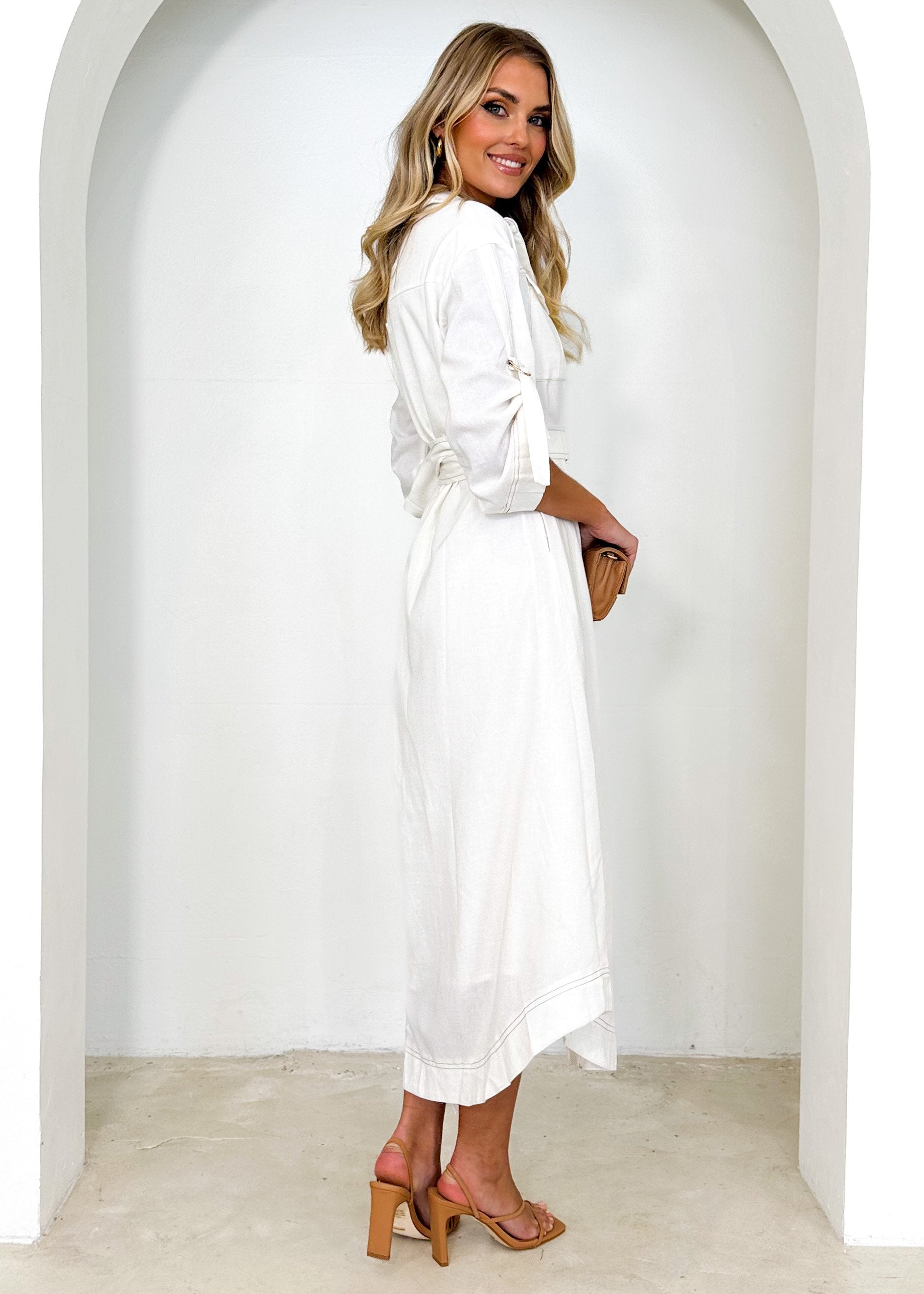 Valena Midi Dress - Off White