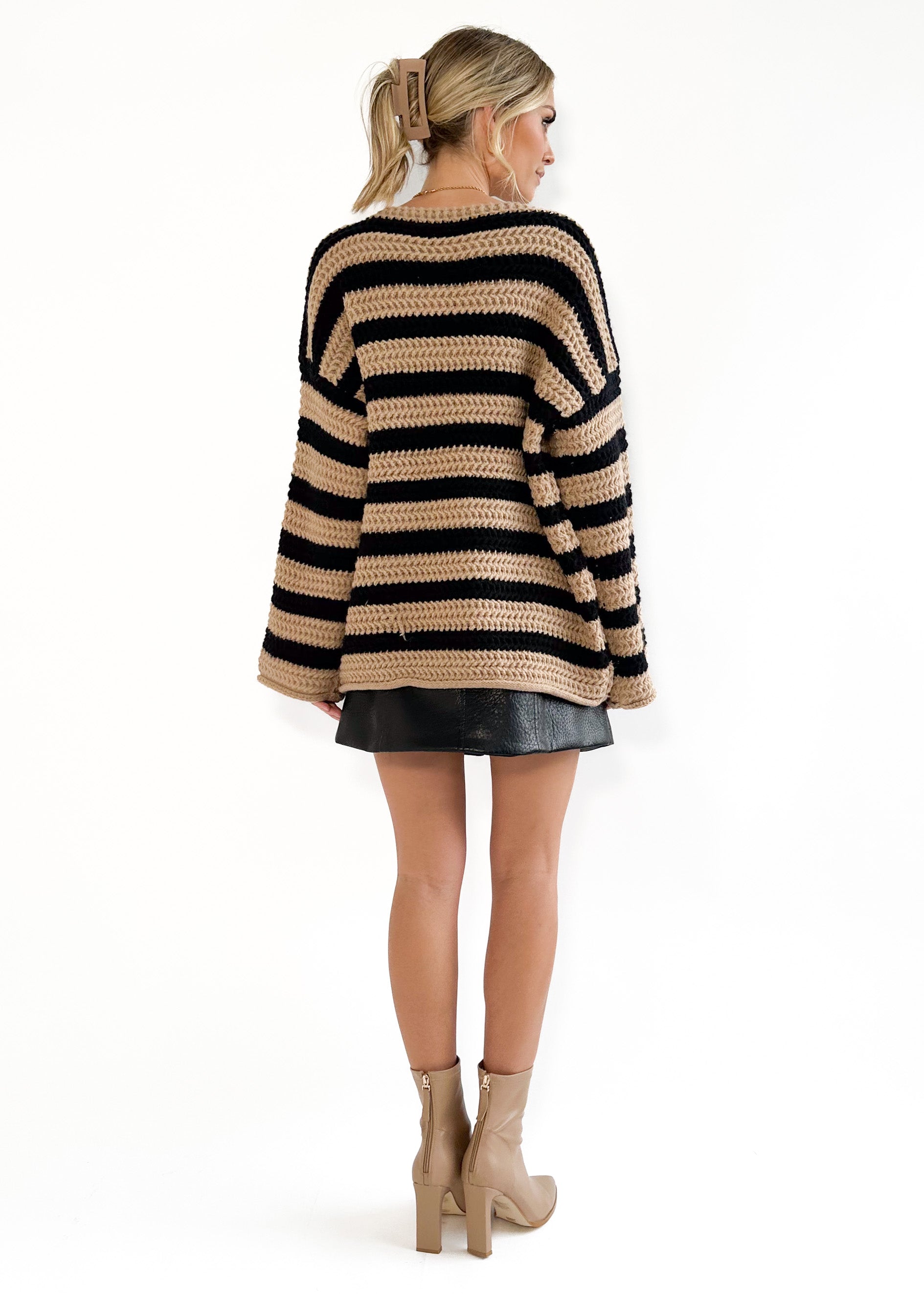 Paislie Sweater - Camel Stripe