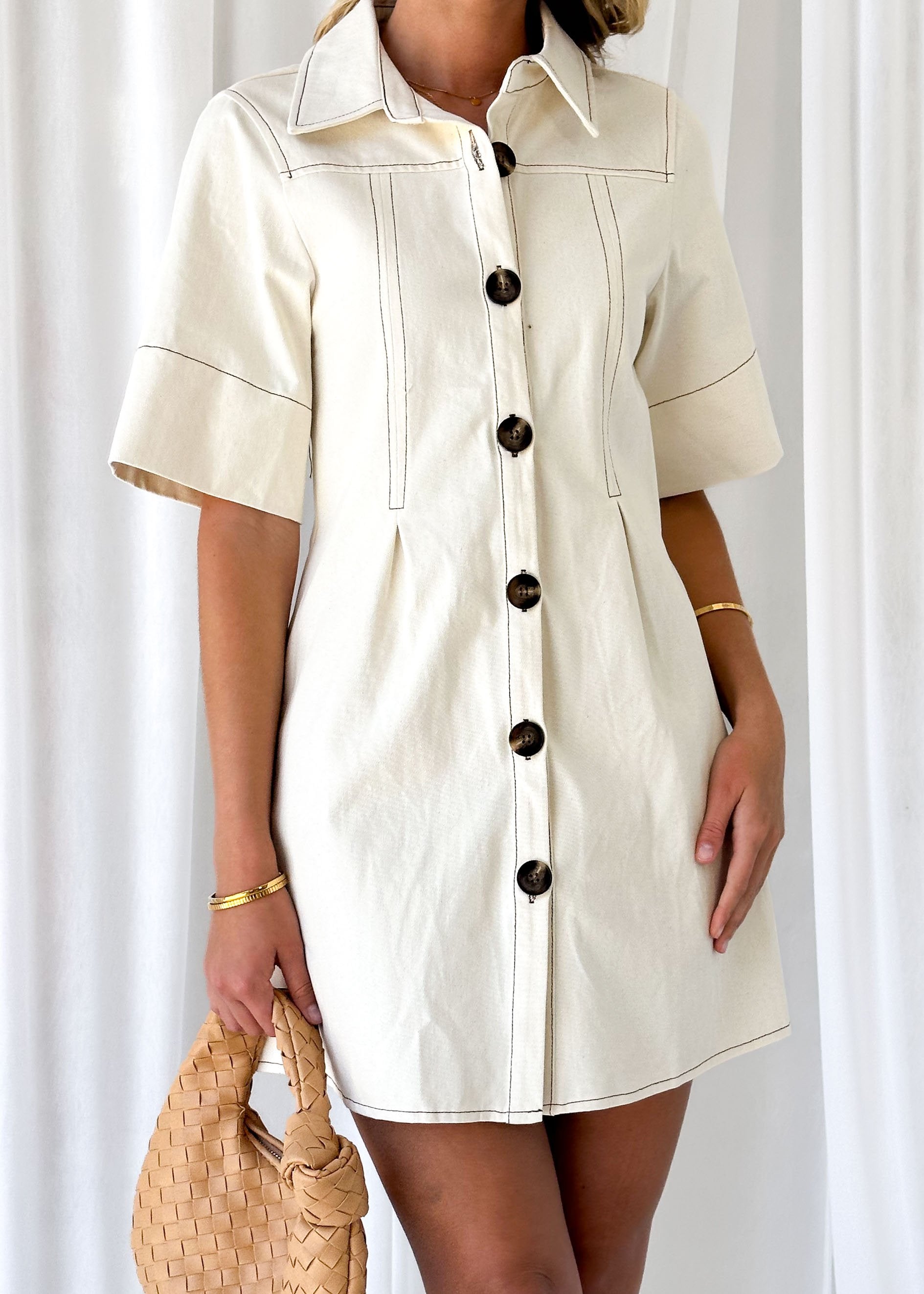 Plorrie Denim Dress - Off White