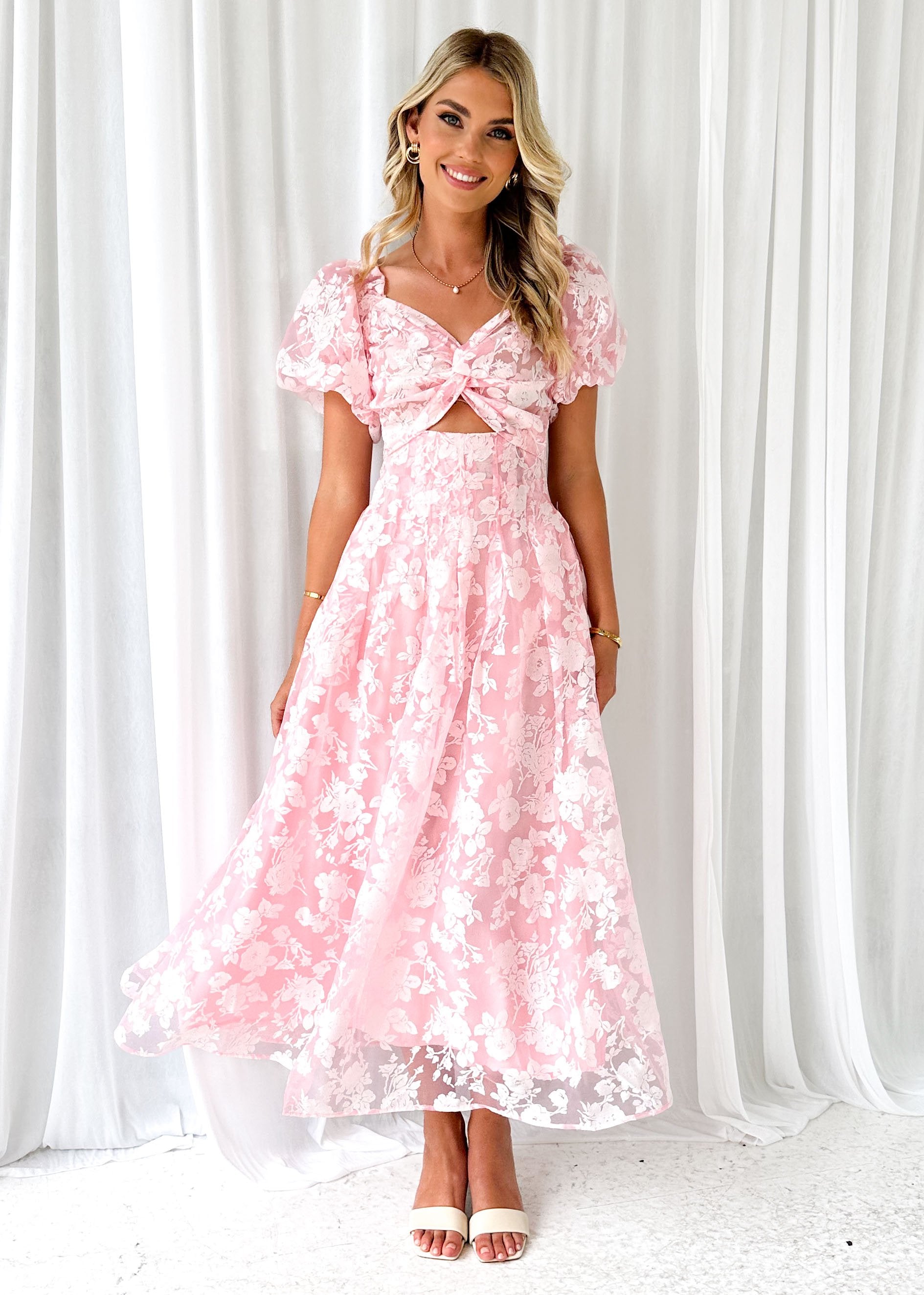 Paylah Midi Dress - Pink Floral