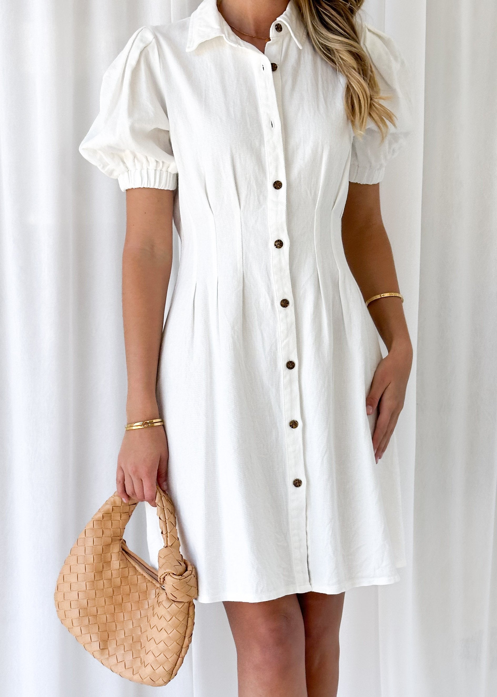 Shauna Denim Dress - Off White