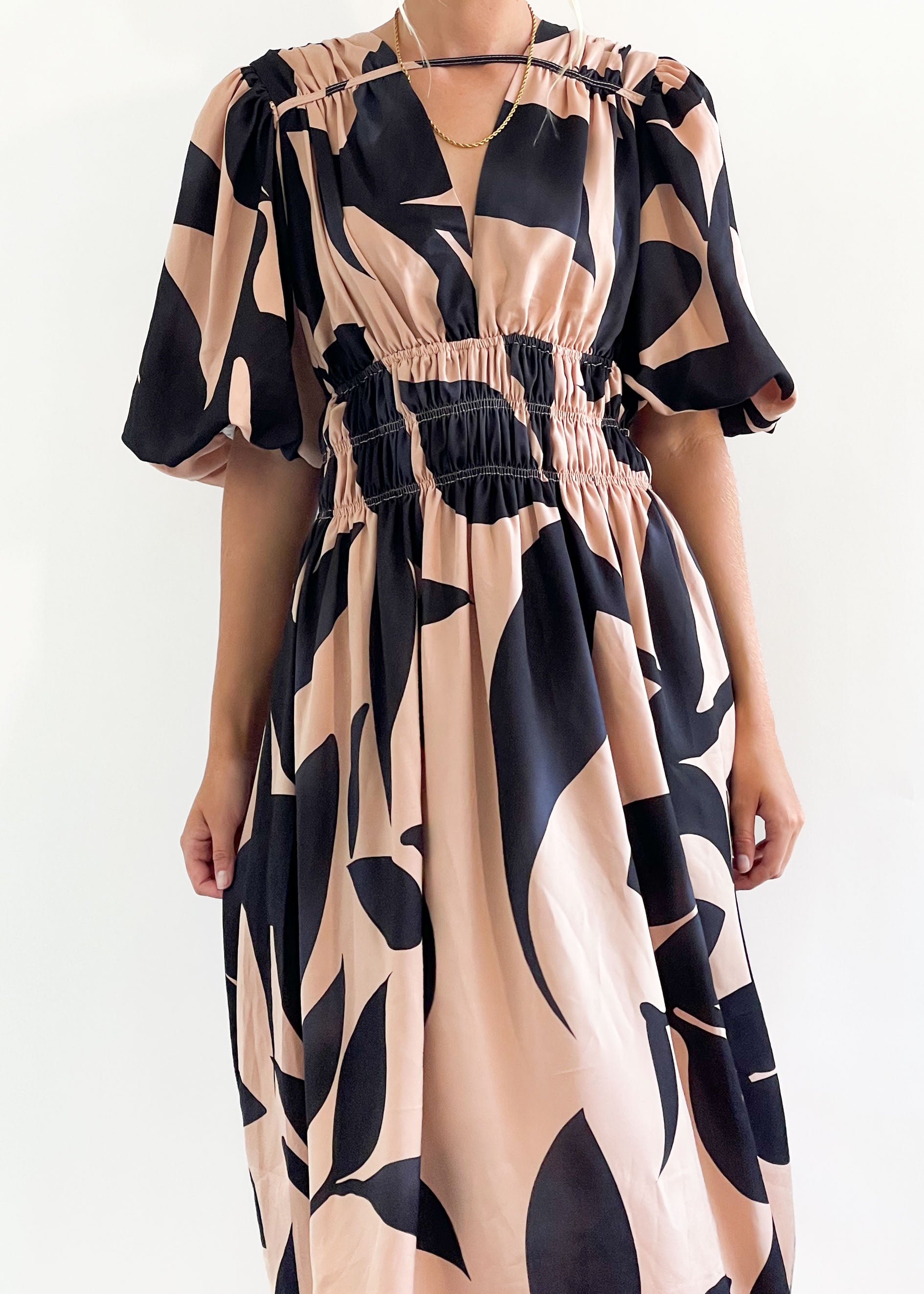 Siena Dress - Mocha Leaf