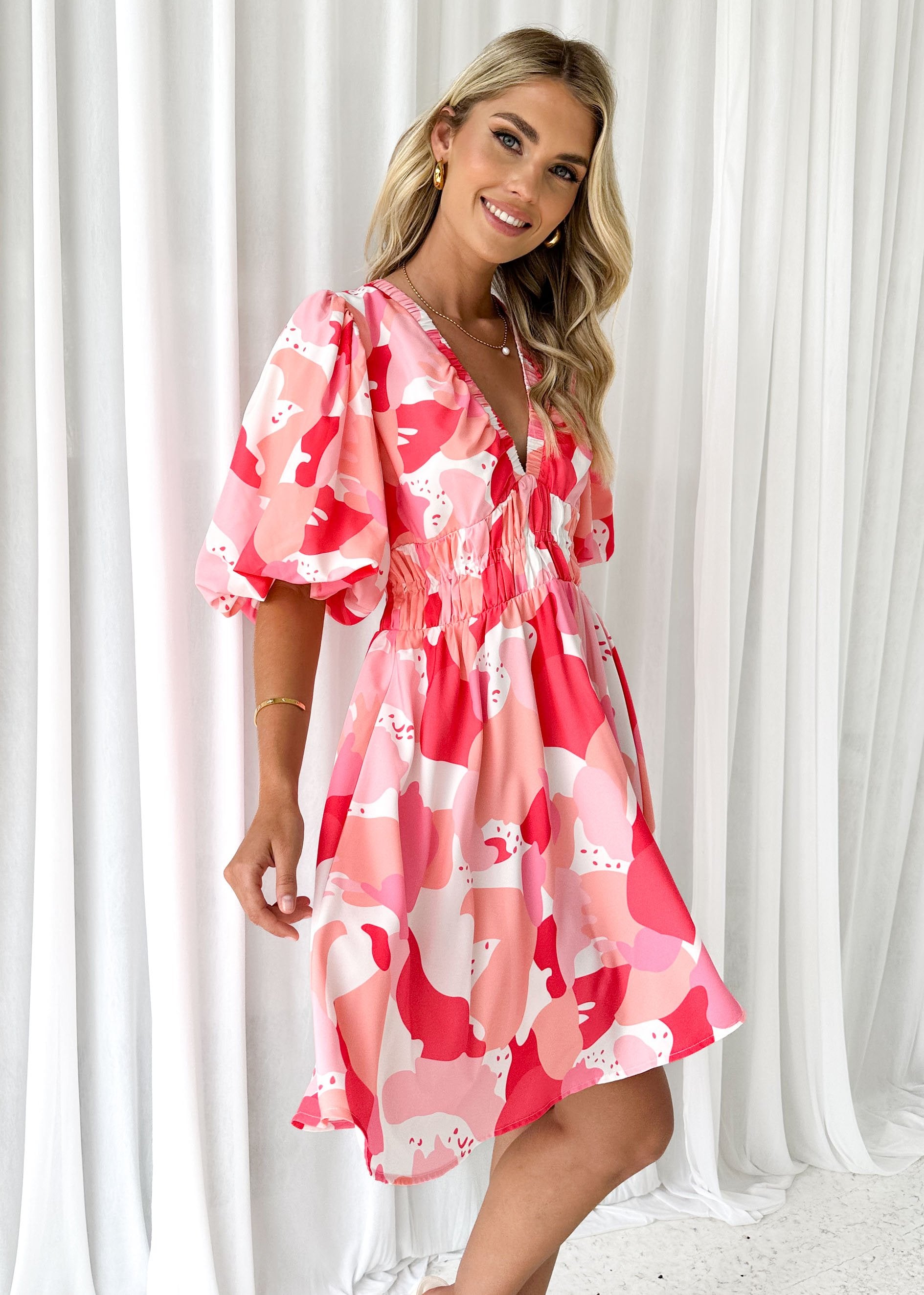 Twisoria Dress - Pink Abstract