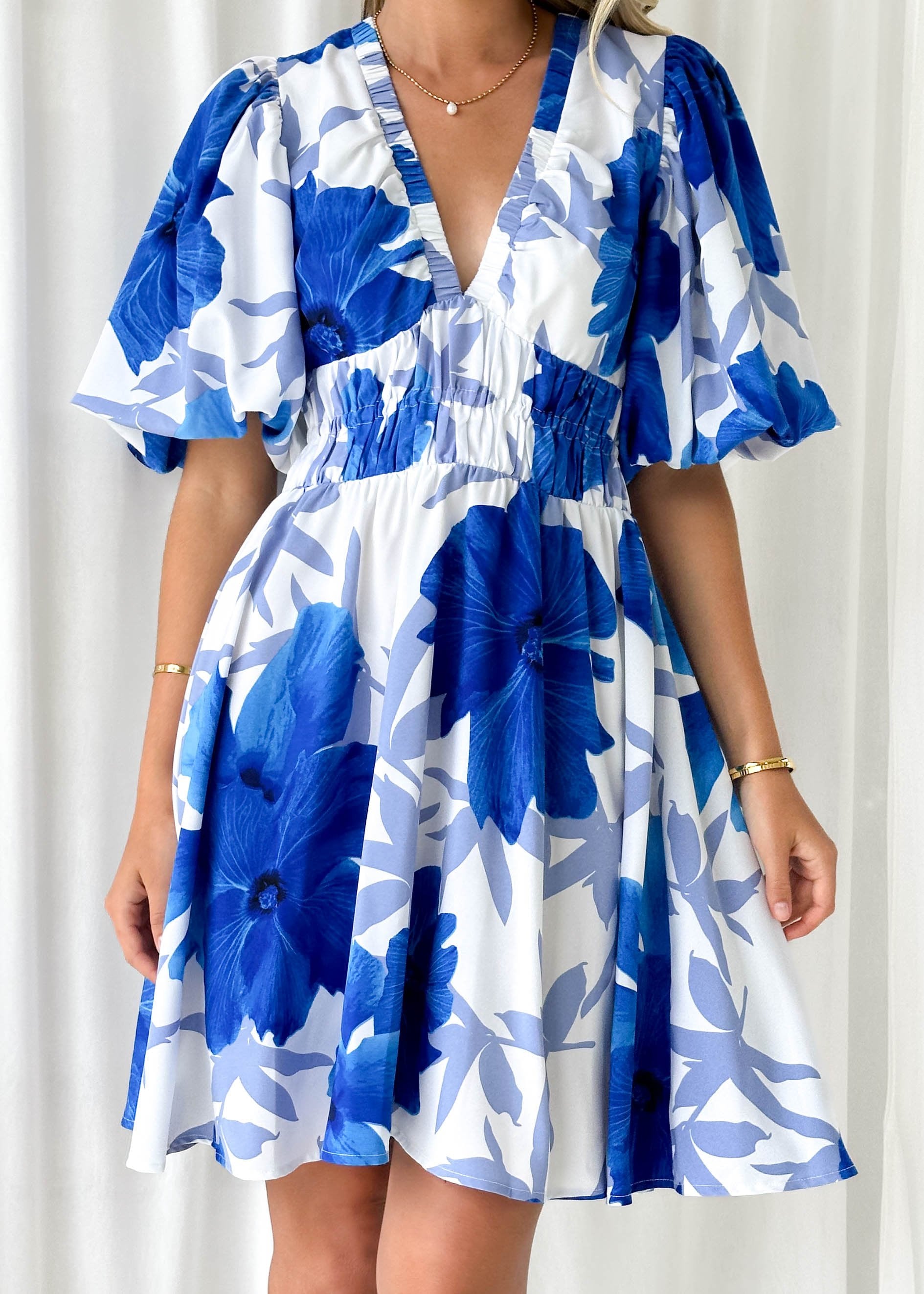 Twisoria Dress - Blue Floral
