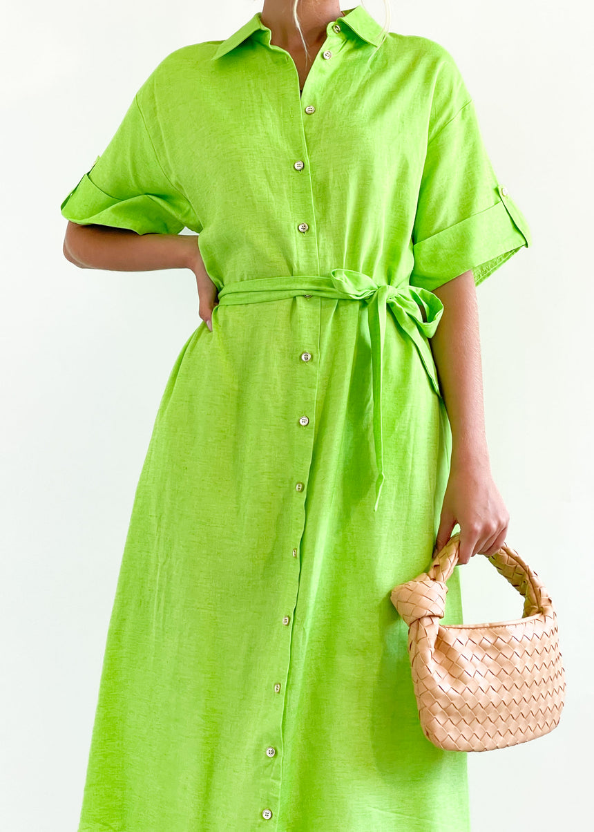 Aditha Midi Dress - Lime