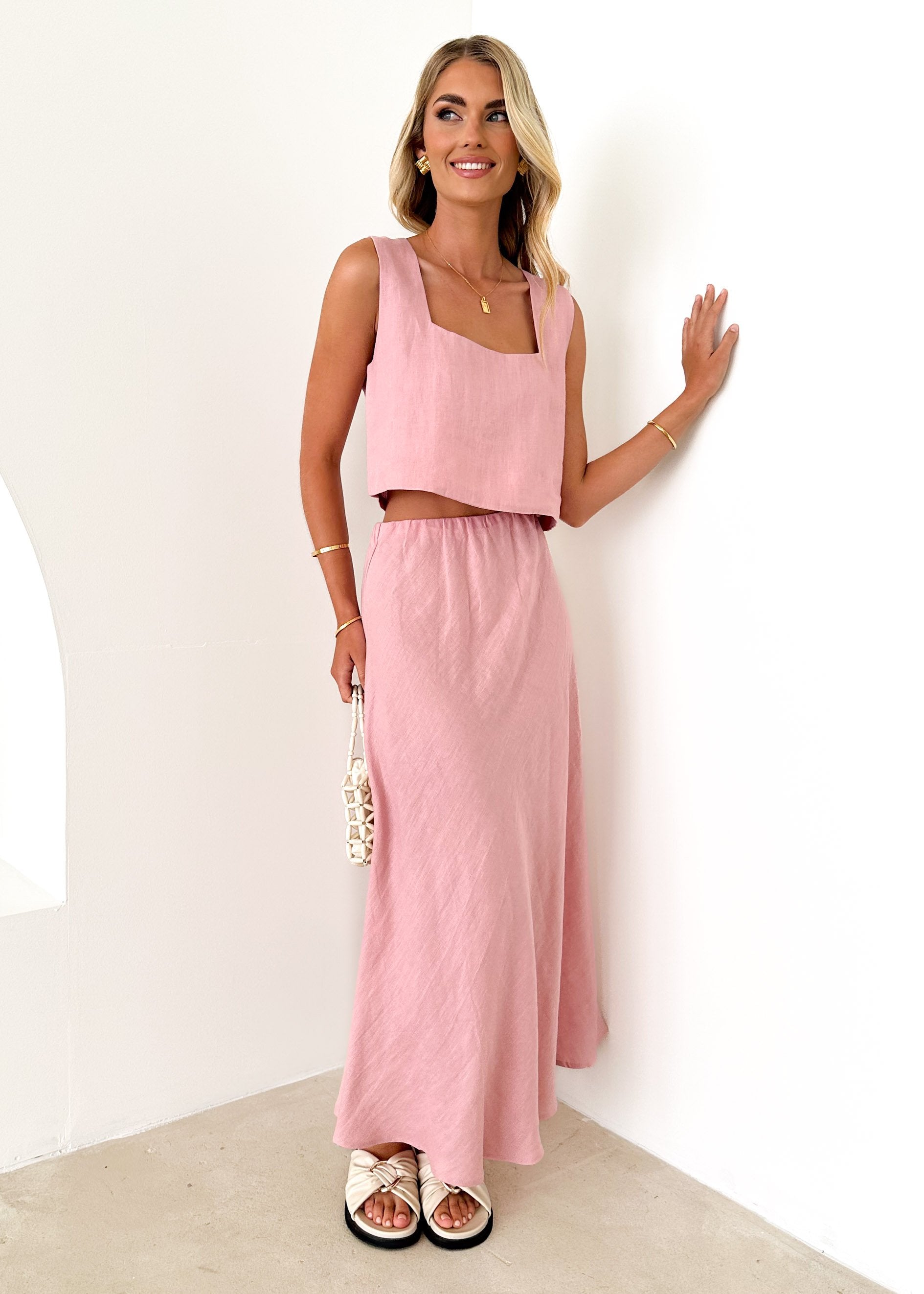 Pink 2025 skirt linen