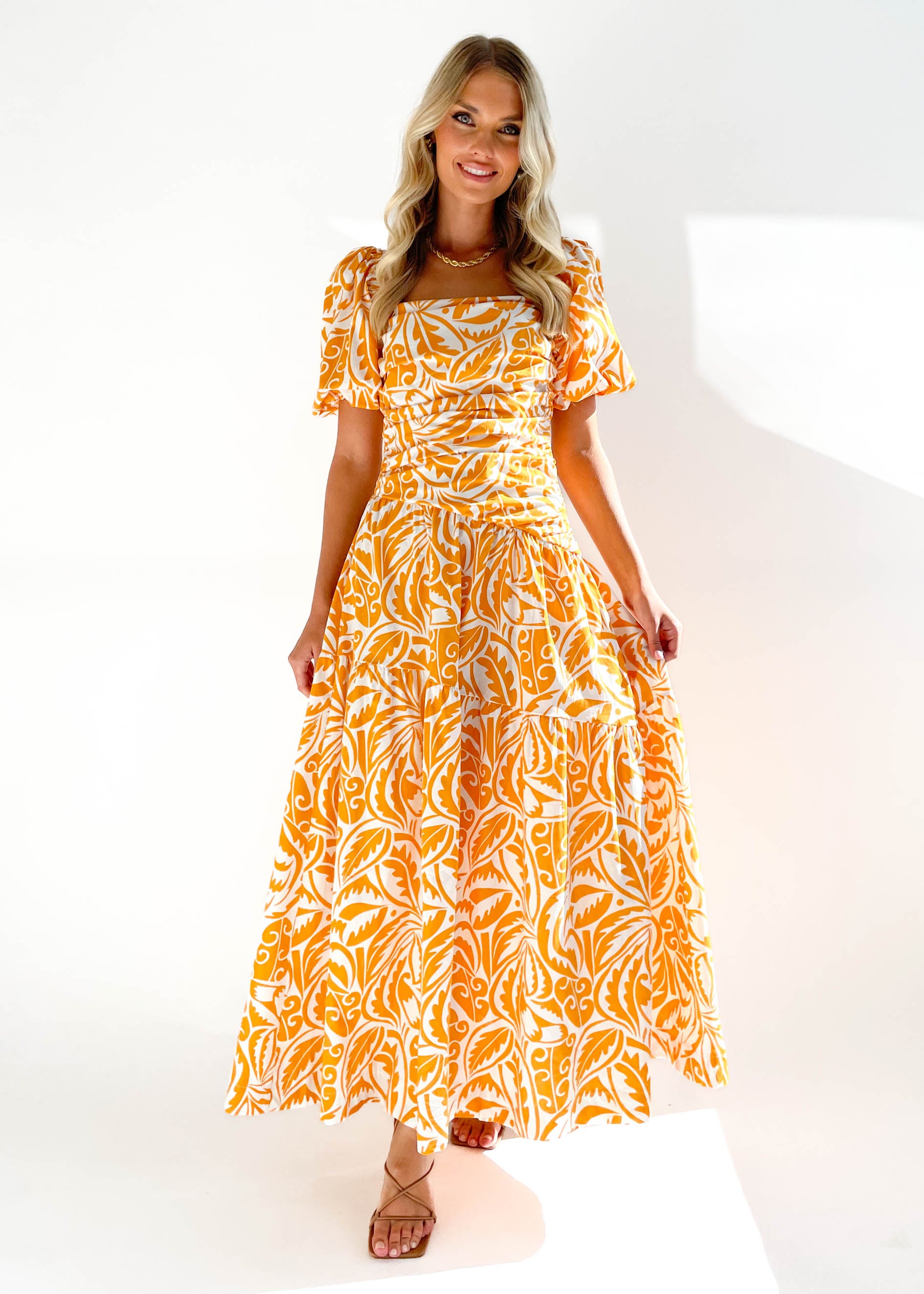Lynsdie Maxi Dress - Orange Paisley
