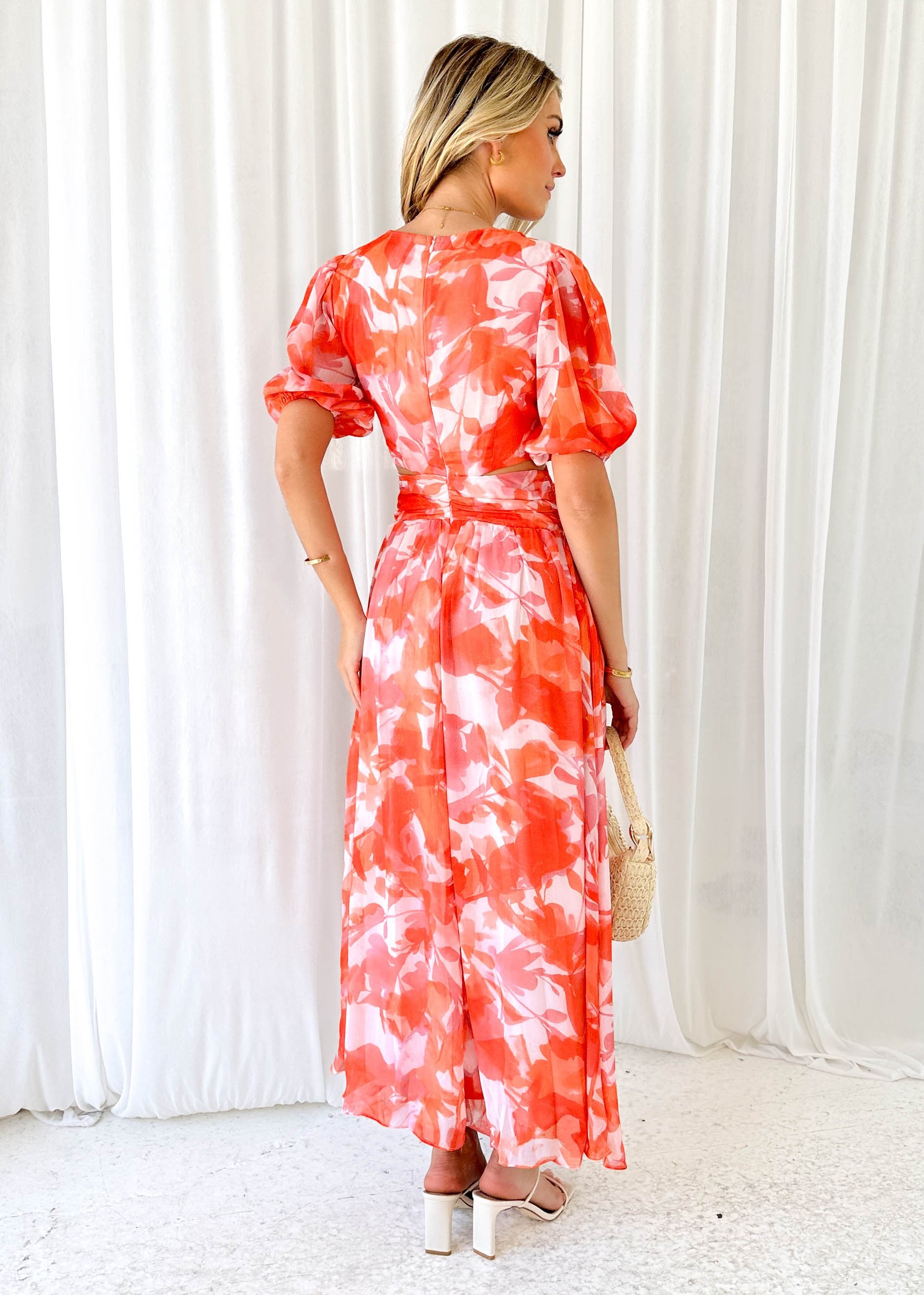 Leasie Maxi Dress - Red Floral