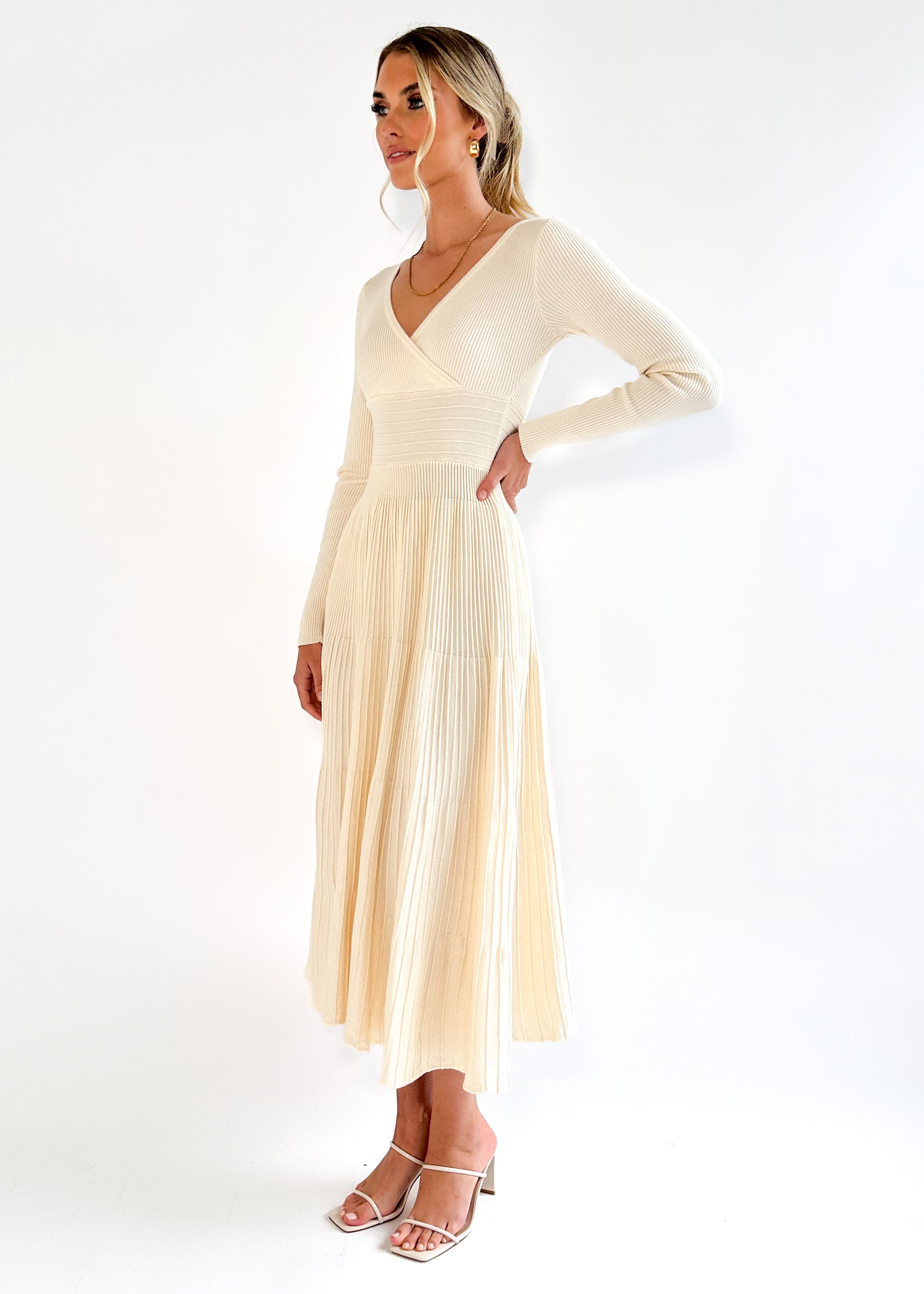 Alise Knit Midi Dress - Butter