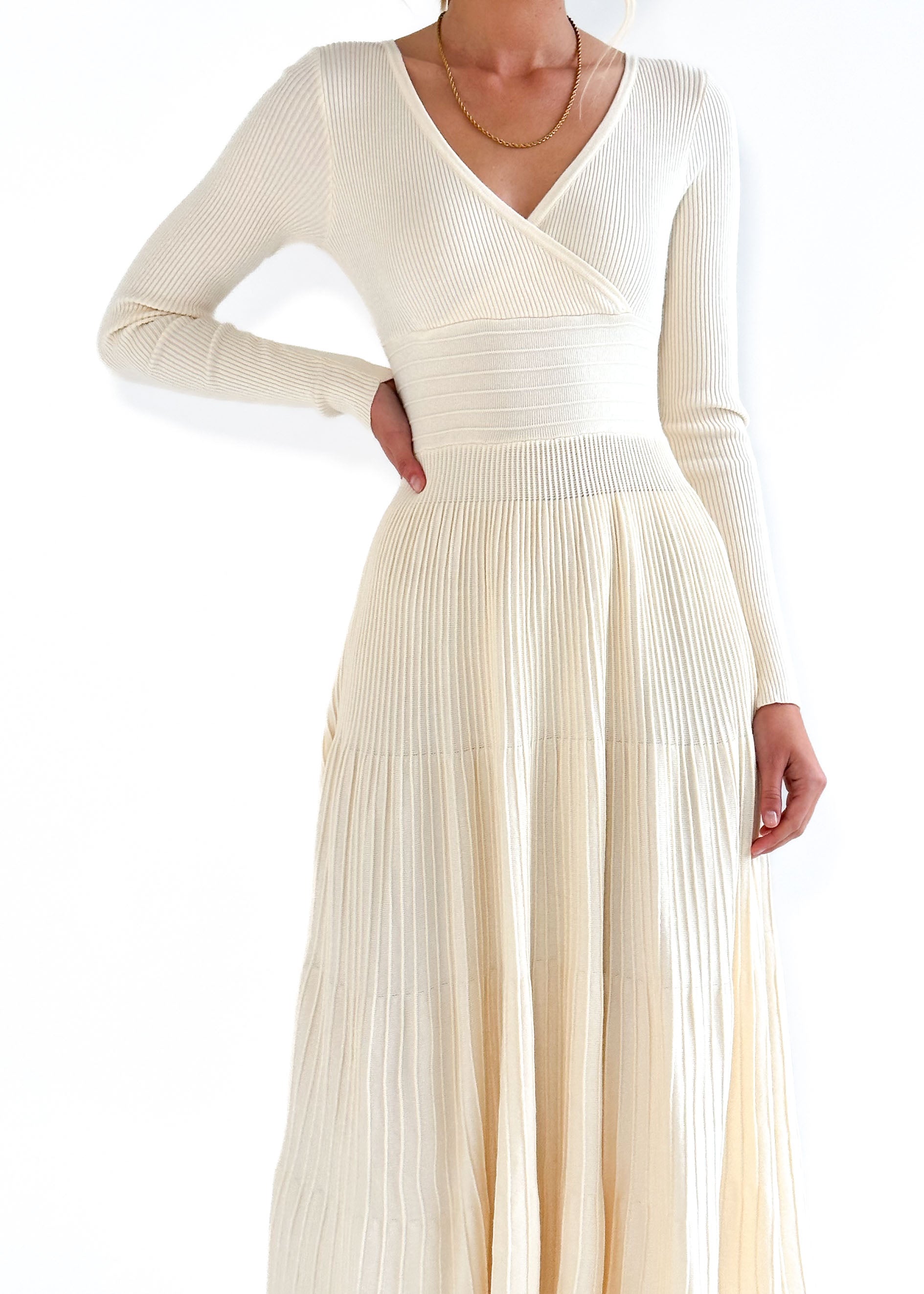 Alise Knit Midi Dress - Butter