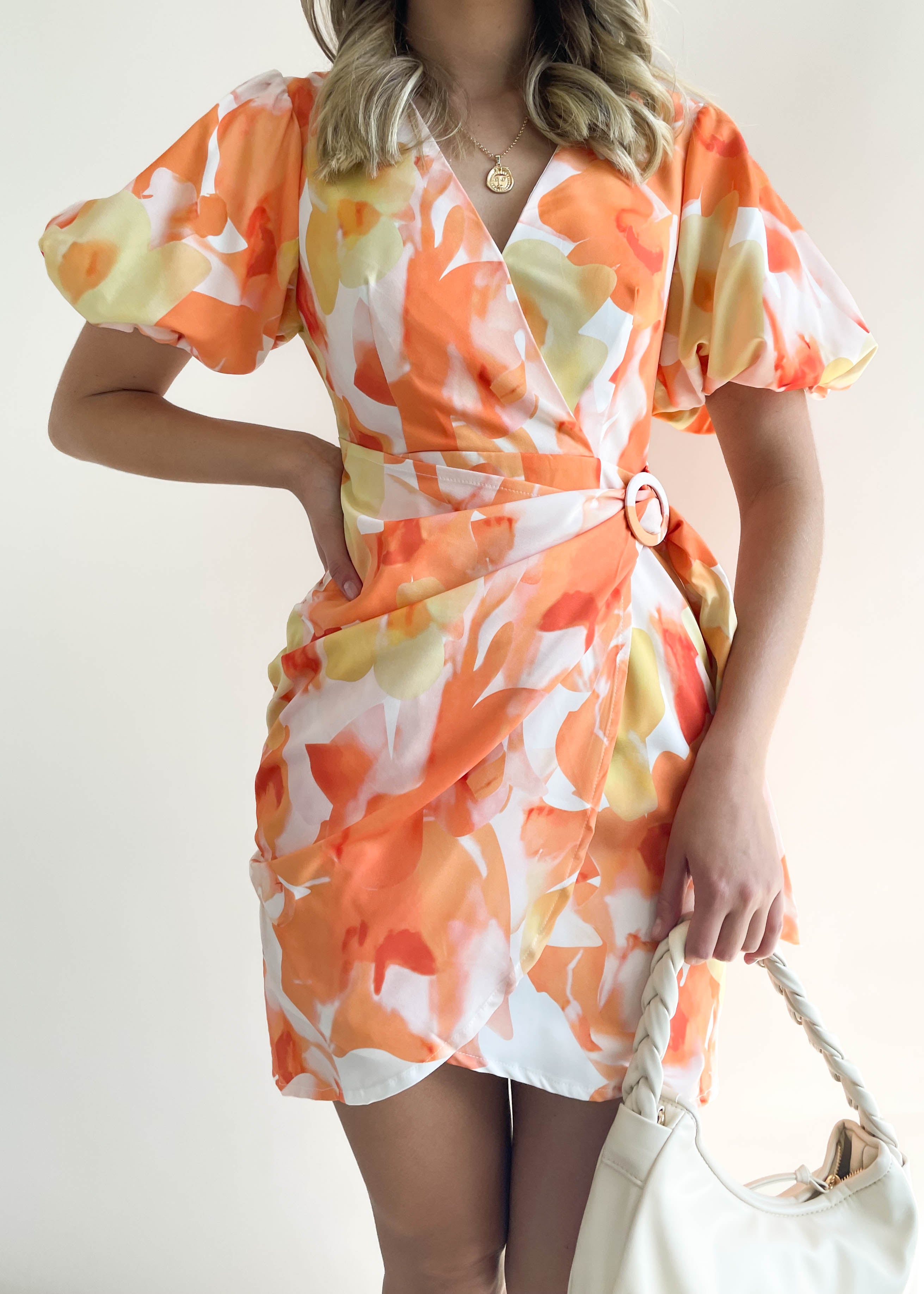 Charissa Dress - Orange Watercolour
