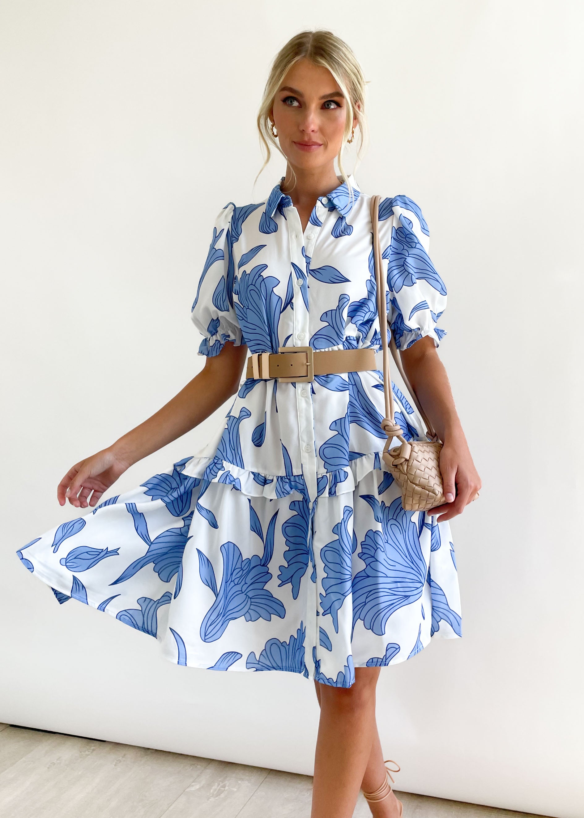 Nova Dress - Blue Lillies