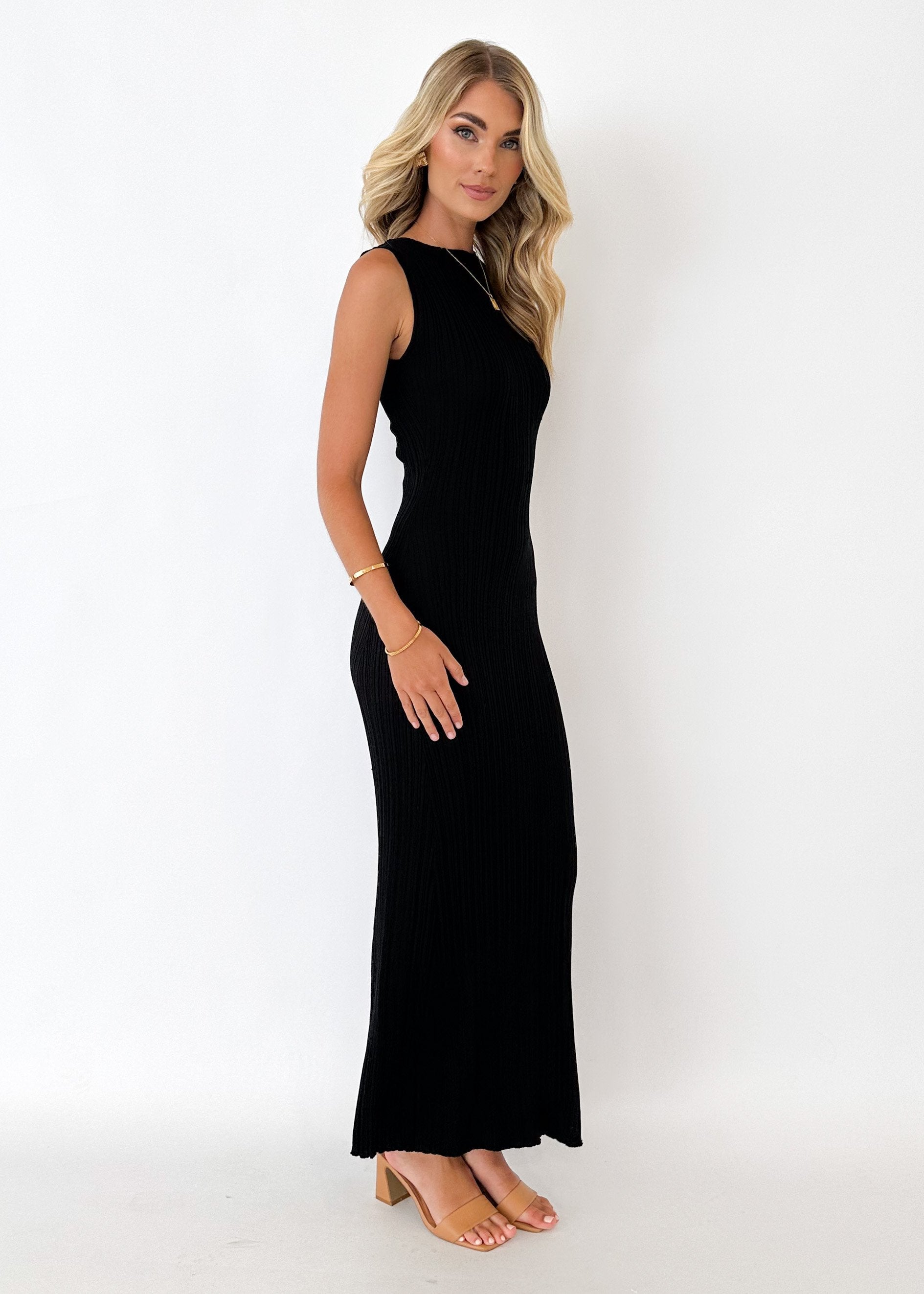 Daylorra Knit Maxi Dress - Black