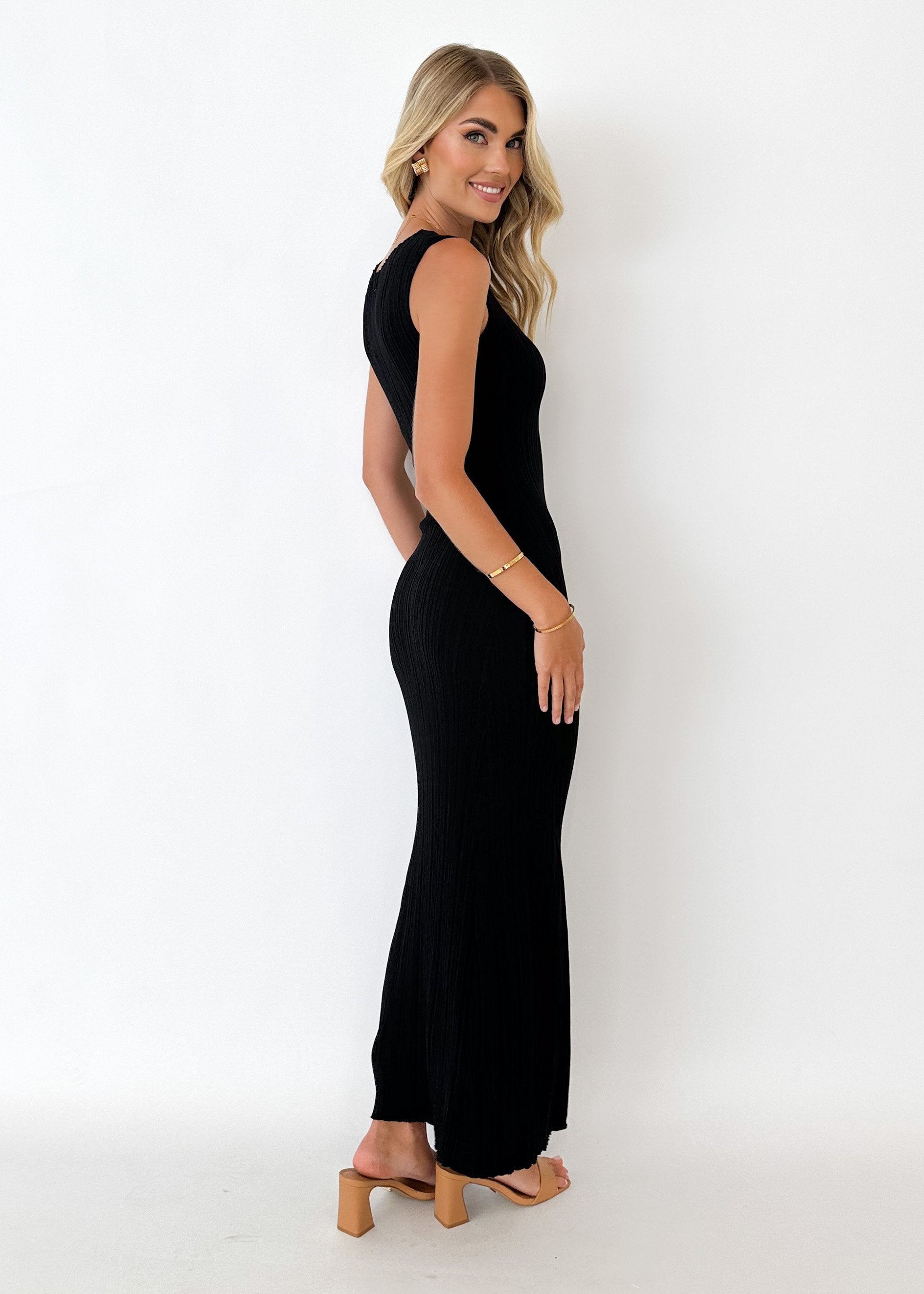 Daylorra Knit Maxi Dress - Black
