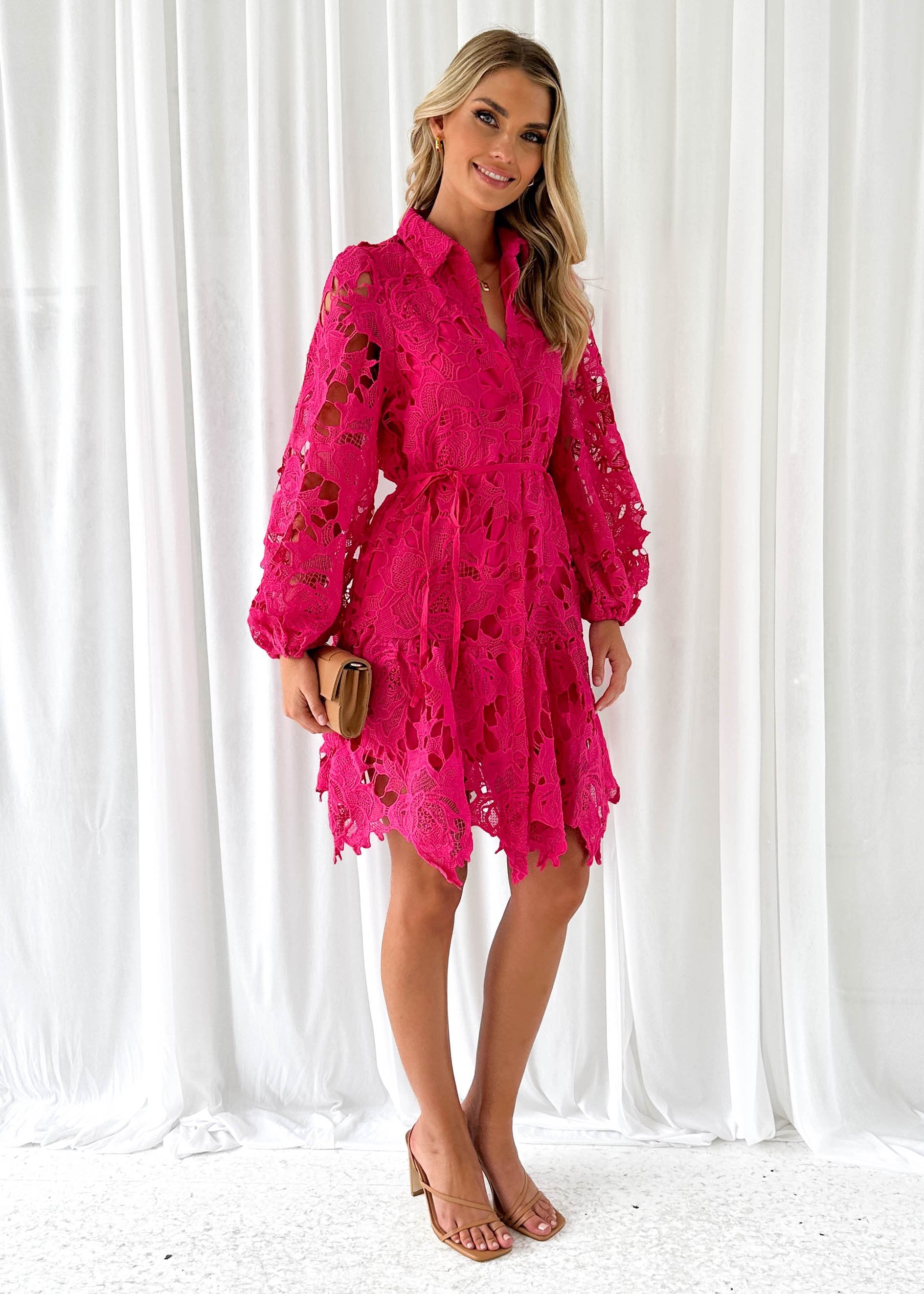 Gillion Dress - Pink Lace