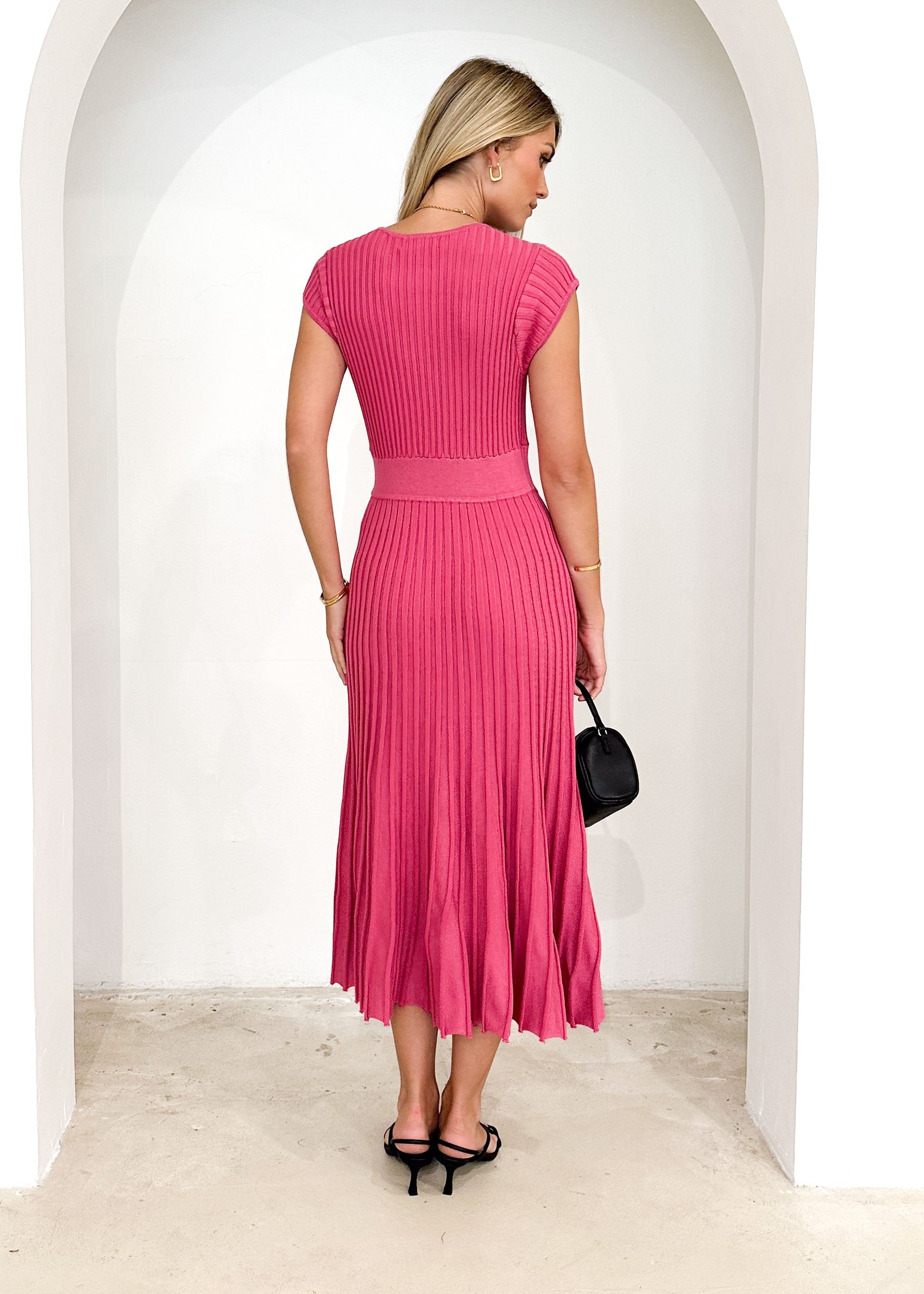 Zevah Knit Midi Dress - Rose Pink