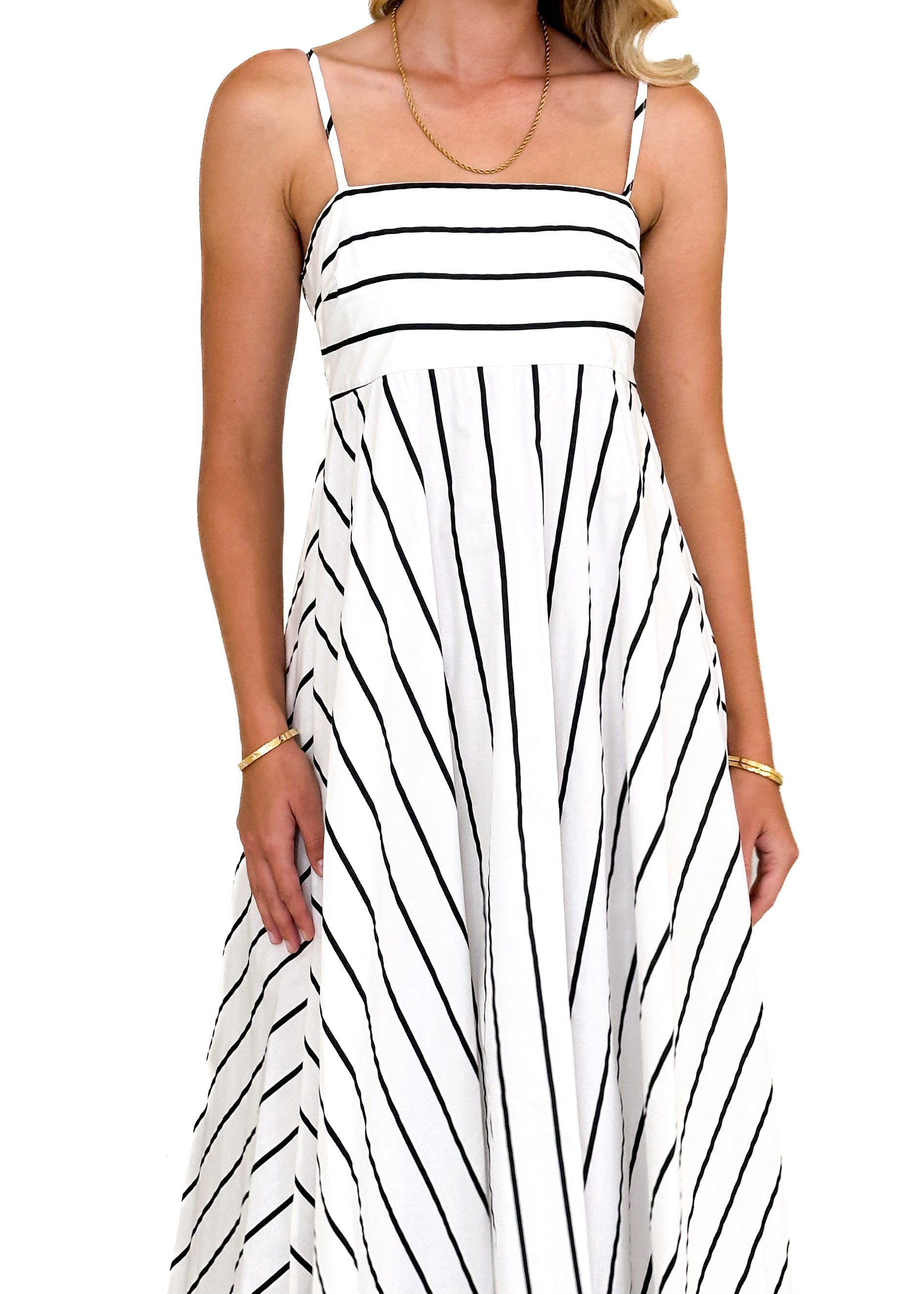 Elide Maxi Dress - White Stripe
