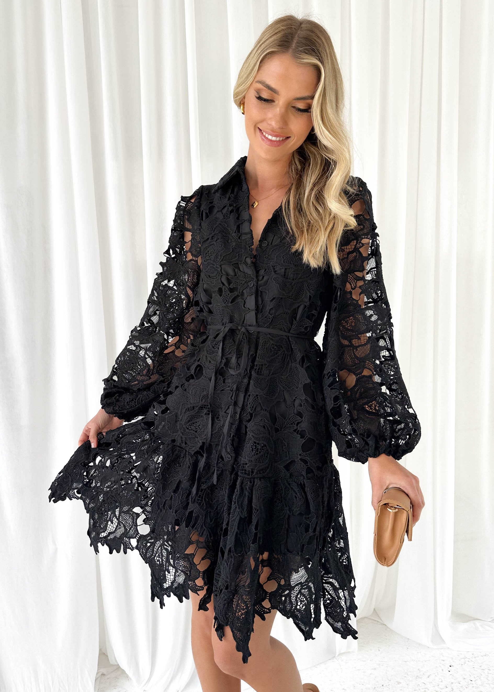 Gillion Dress - Black Lace