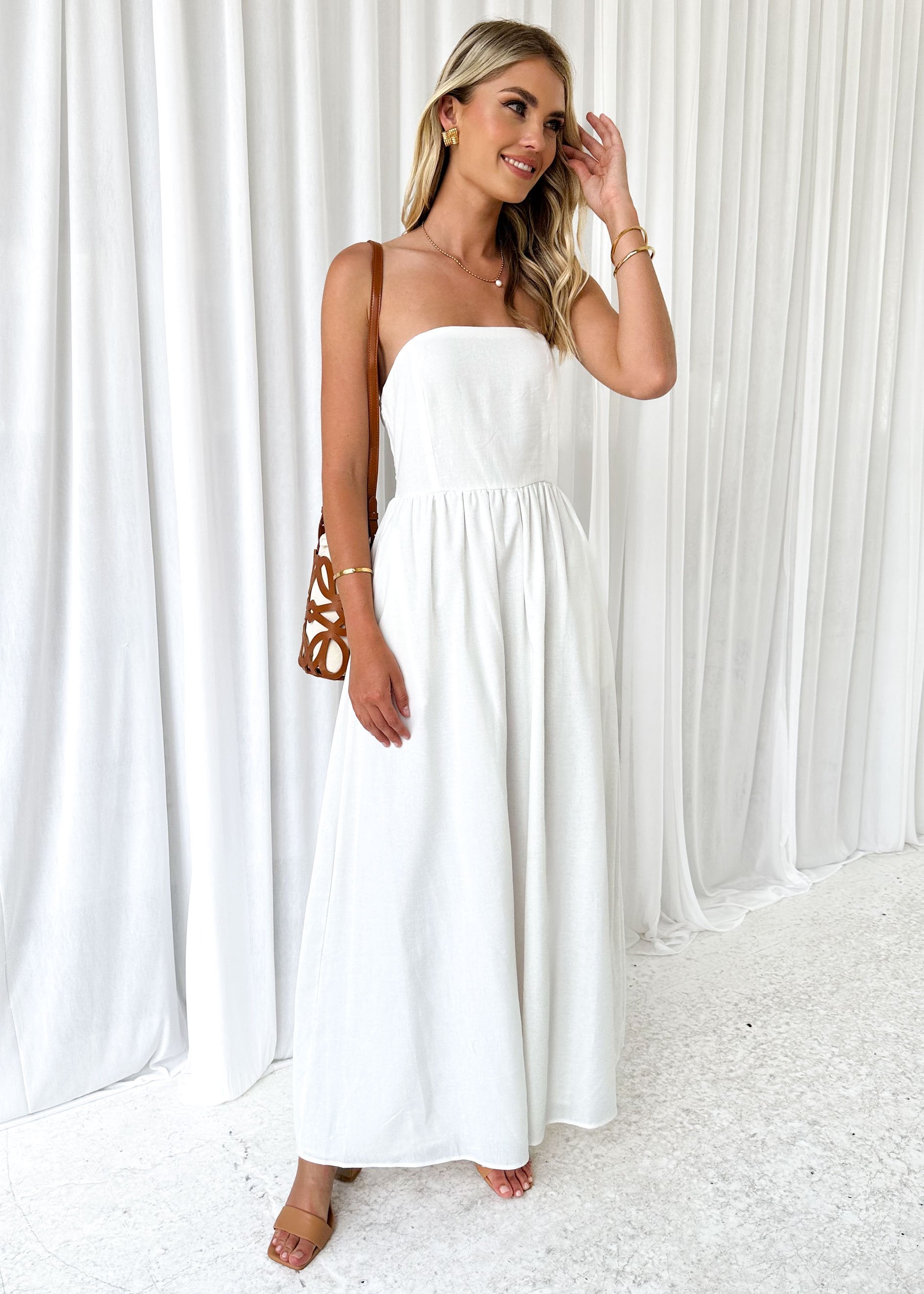 Sharliee Strapless Maxi Dress - Off White