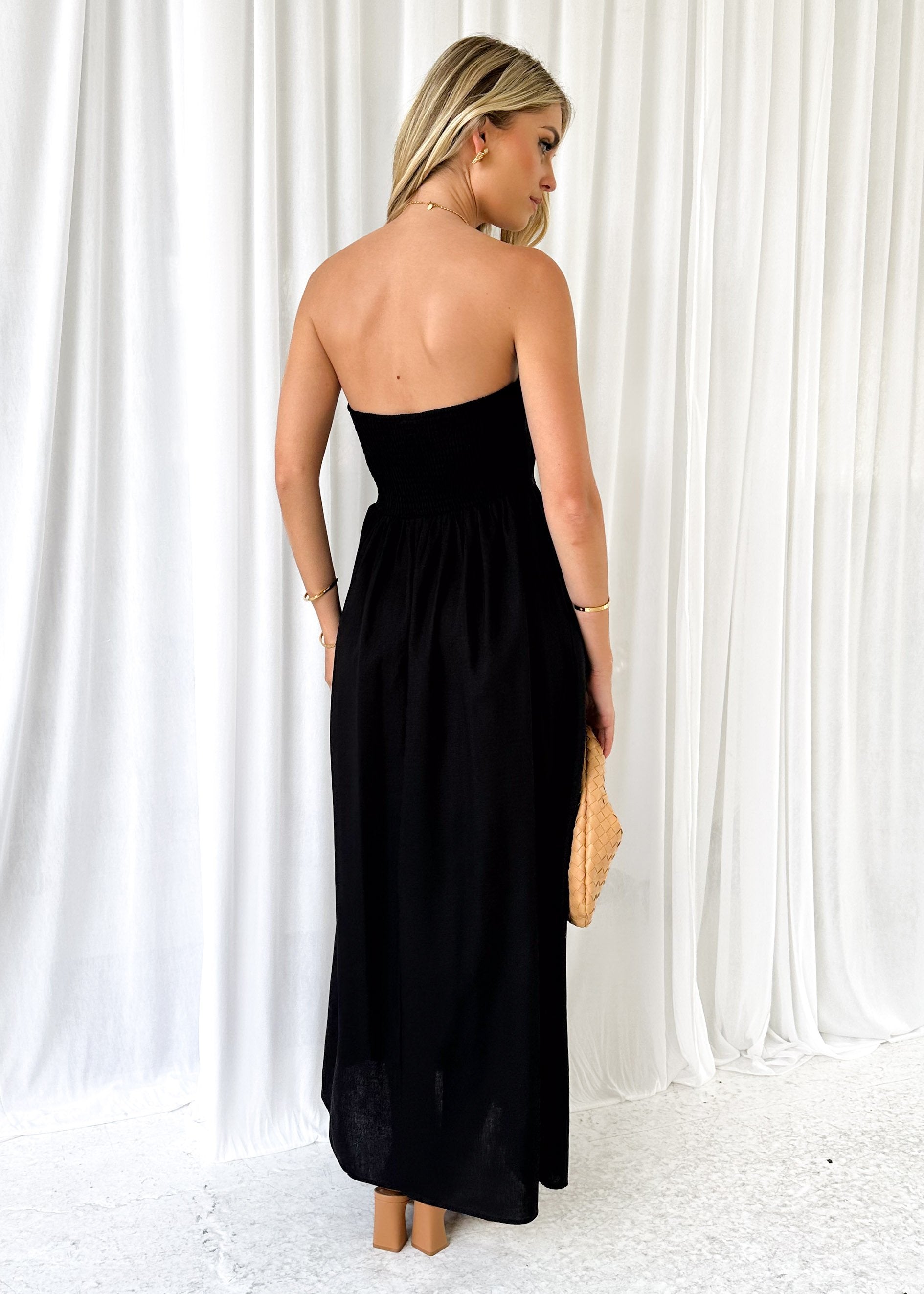 Sharliee Strapless Maxi Dress - Black
