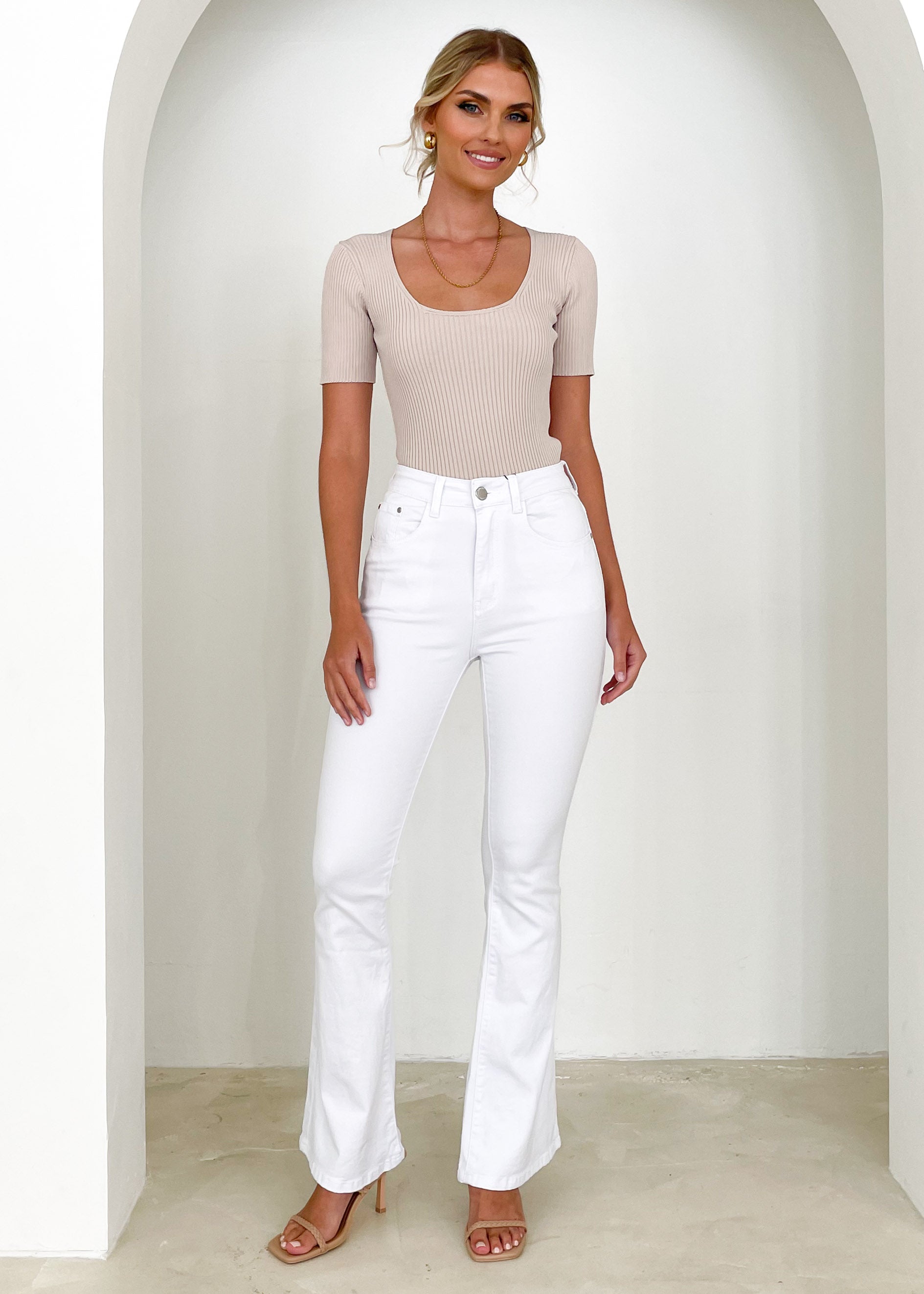 Fowley Flared Stretch Jeans - White